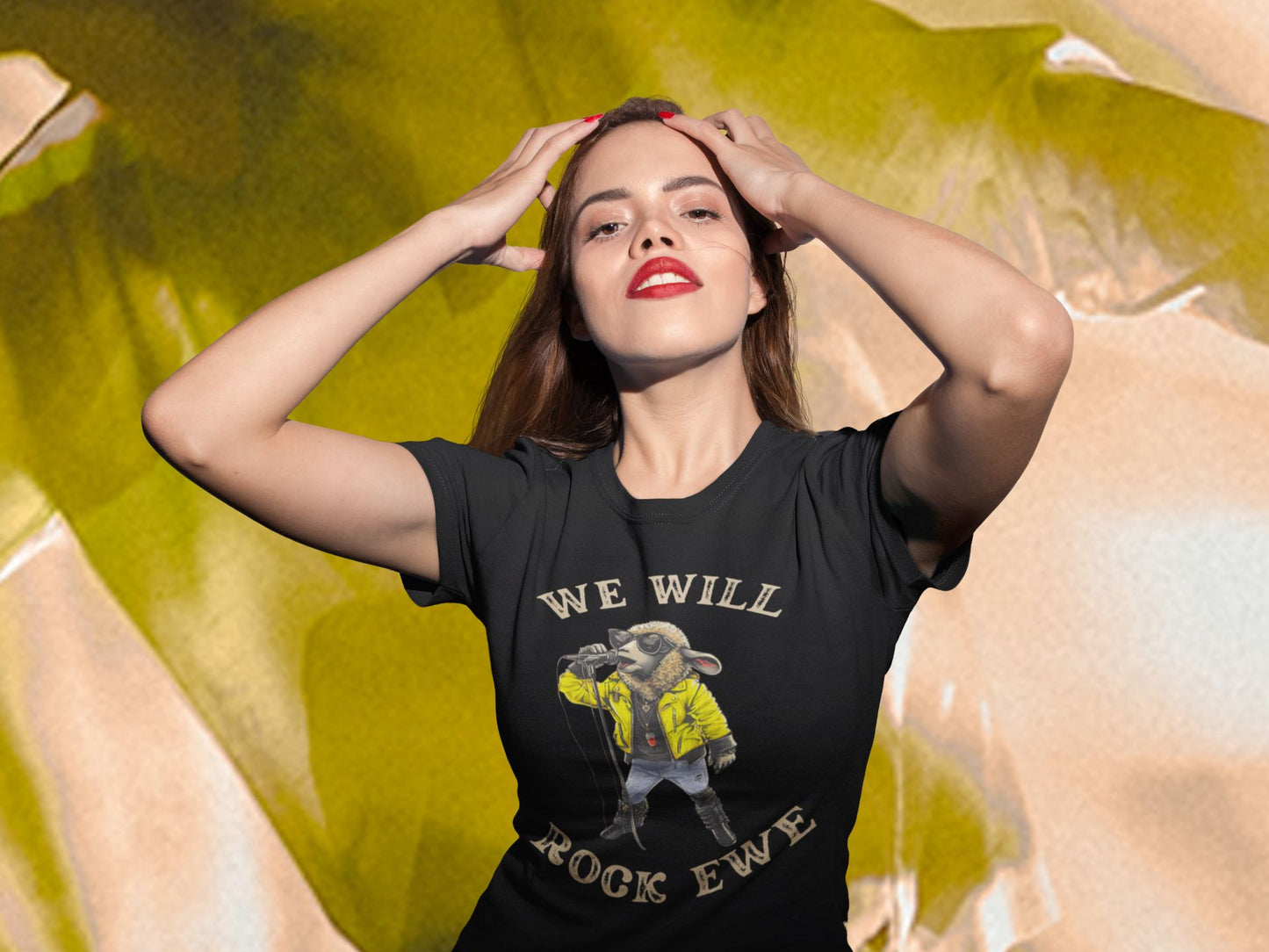 Women’s “We Will Rock Ewe” Softstyle T-Shirt – Fun Rock ‘n’ Roll Design