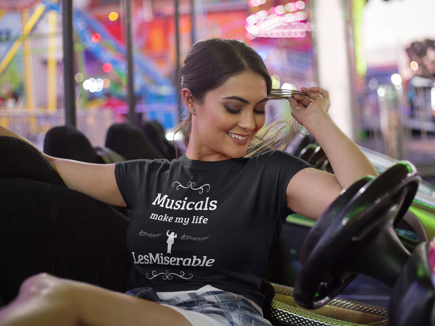 Women's Black Cropped T-shirt – "Musicals Make My Life LesMiserable"