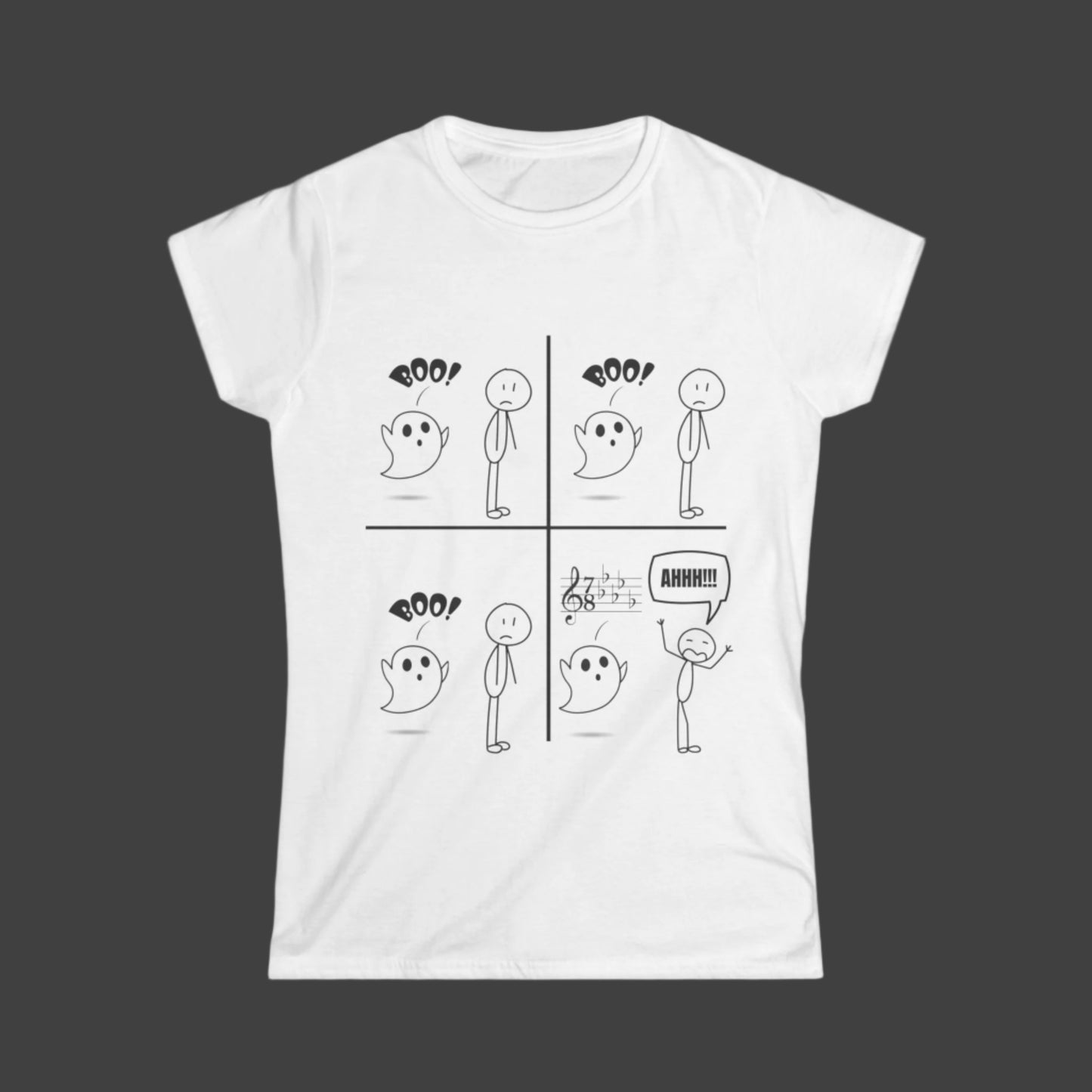 Scary Time Signatures Women’s T-Shirt – Terrifying Music Theory Design