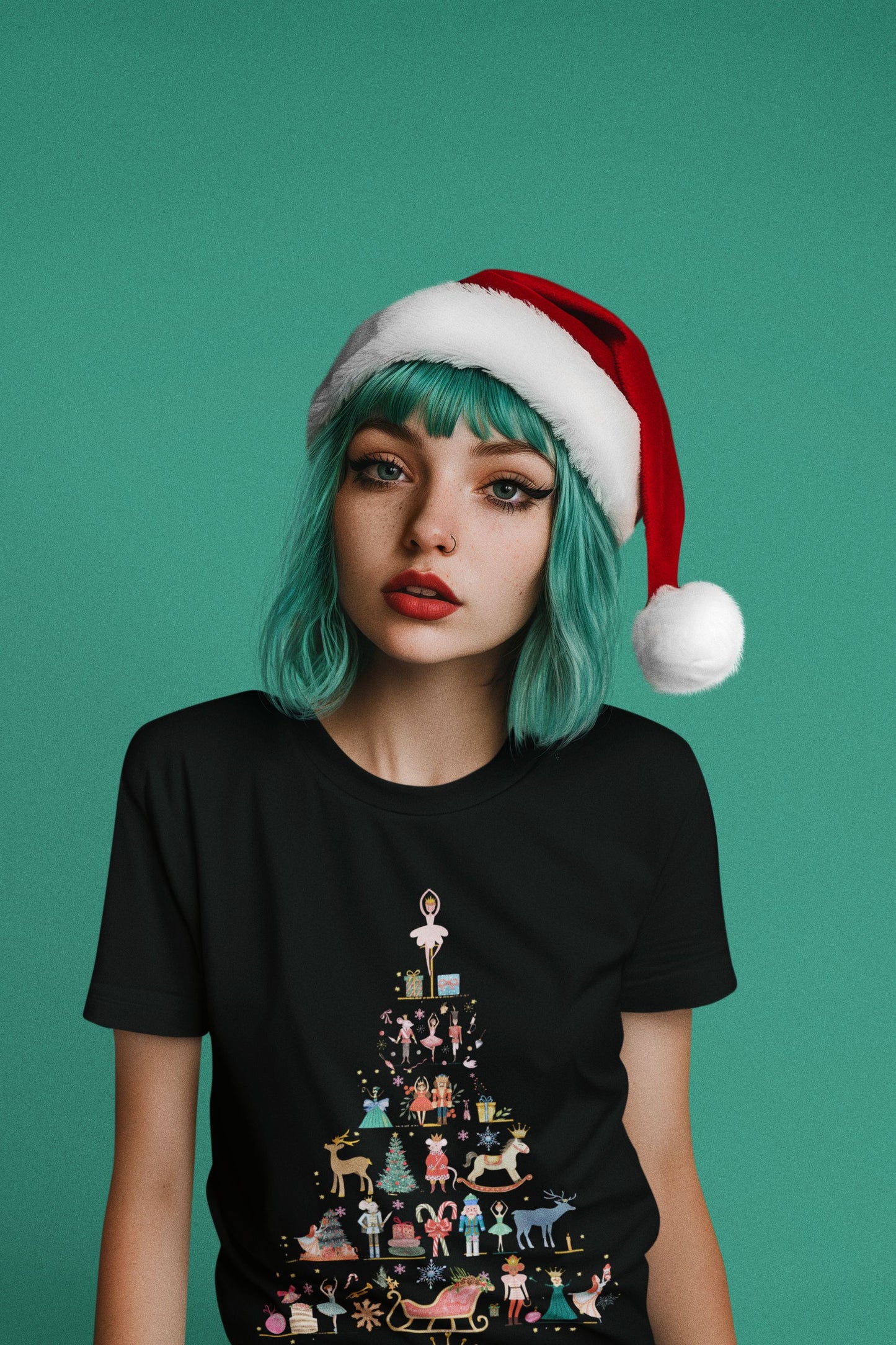 Nutcracker Tree Silhouette Women's T-Shirt – Theatre Christmas Unisex Design