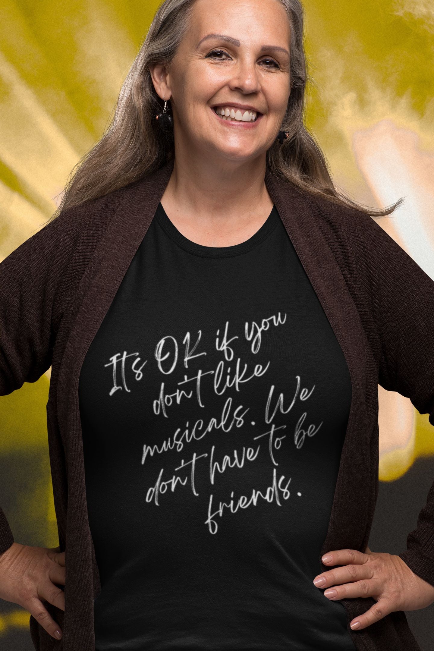 Funny Musical Theatre Women's T-Shirt – “It’s OK If You Don’t Like Musicals” – Slim Fit, Black, Navy & Berry