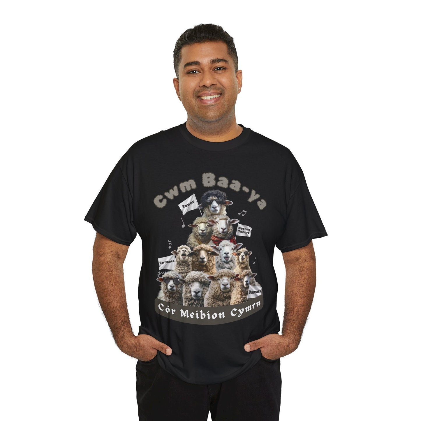 Cwm Baa-ya Welsh Male Voice Choir T-Shirt | Côr Meibion Cymru | Men’s Humour T-Shirt