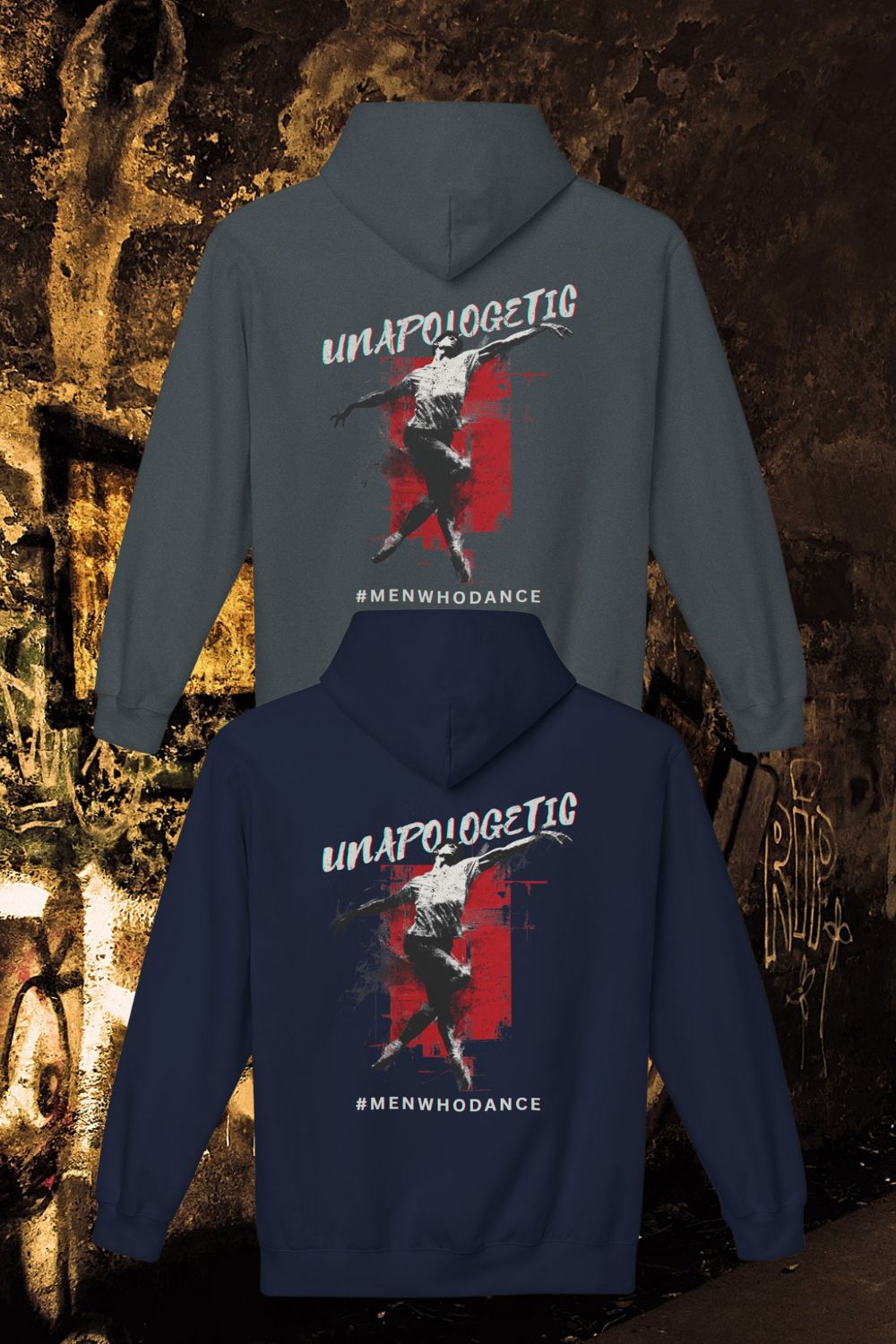 Men’s “Unapologetic” Dance Hoodie – Ethical Fleece Sweatshirt with Back Print