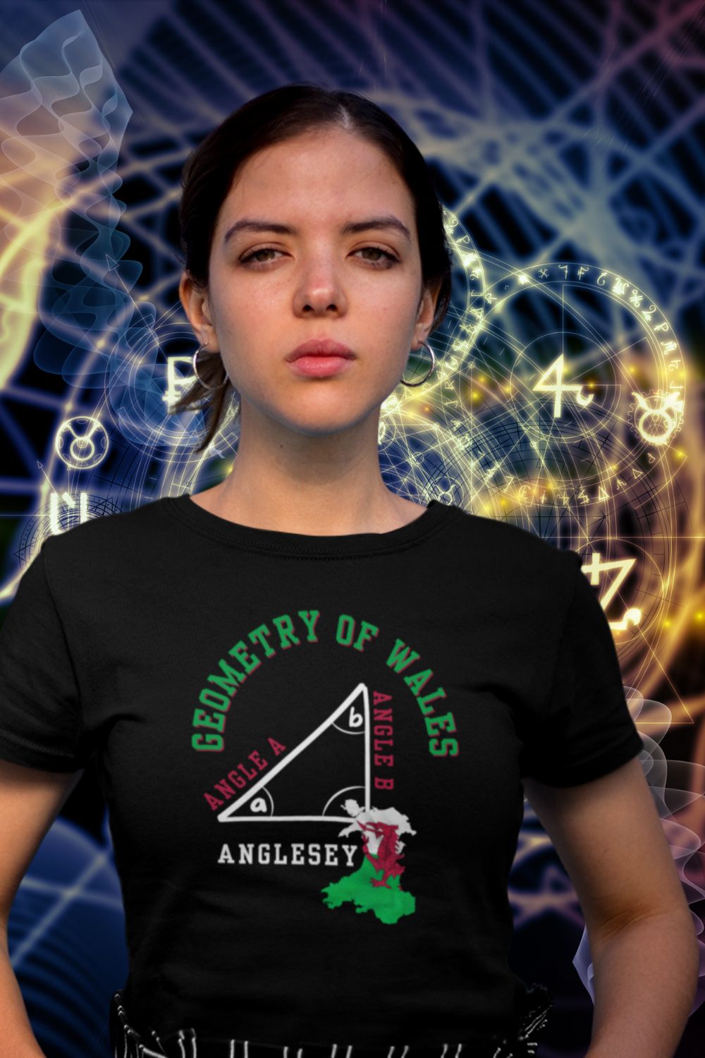 Angle A + Angle B = Anglesey Women’s Fitted T-Shirt – Welsh Maths Gift