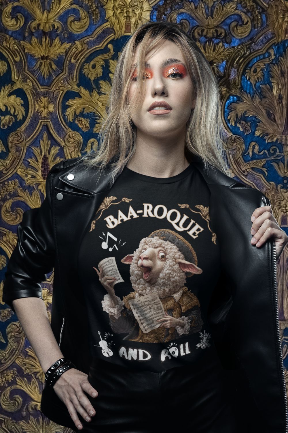 Women’s Baa-Roque and Roll Sheep T-Shirt – Slim Fit, Music & Theatre Inspired