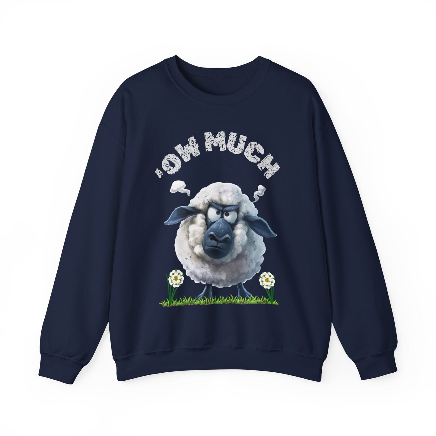 Yorkshire Humour ‘Ow Much?!’ Sheep Men’s Sweatshirt – Unisex Fit