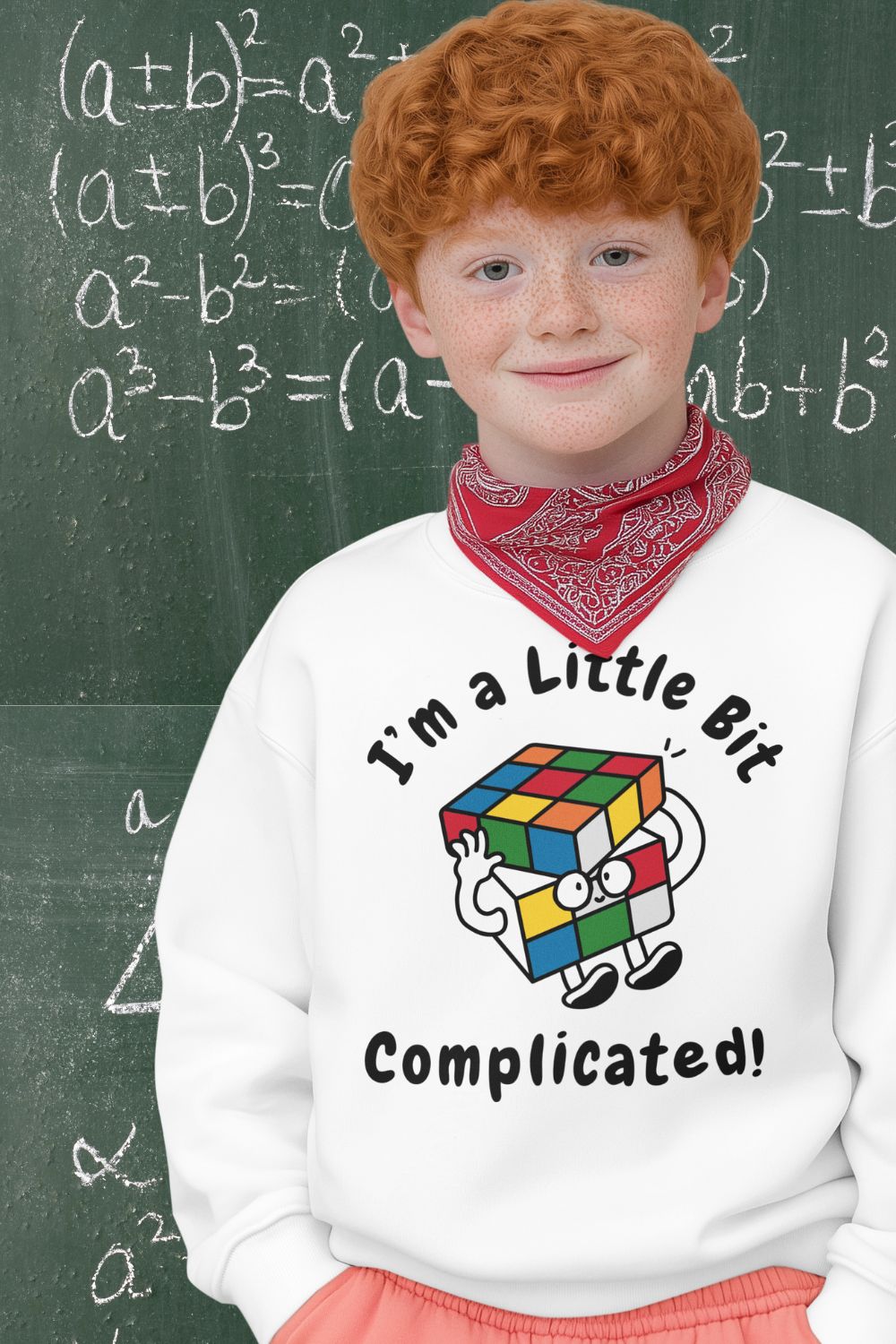 Kids’ “I’m a Little Bit… Complicated” Sweatshirt – Unisex Fit | Black, White, Grey, Royal | Confident, Colourful & Clever
