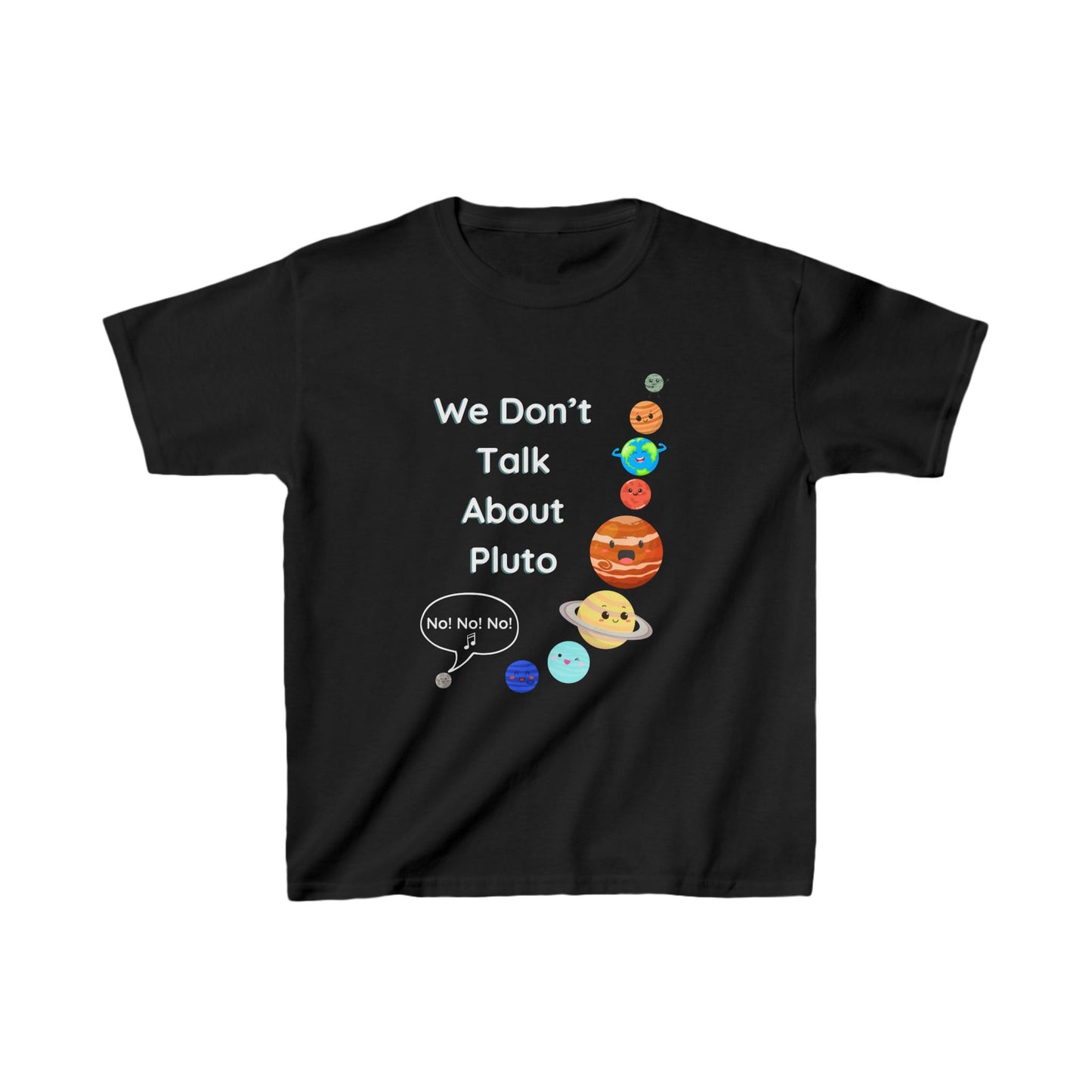 We Don't Care About Pluto Kids' T-Shirt - Fun Solar System Design for STEM Enthusiasts