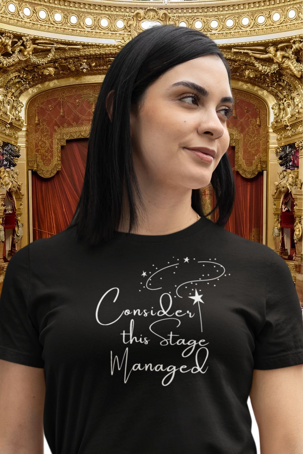 Women’s Theatre T-Shirt – "Consider This Stage Managed" (Fitted Style)