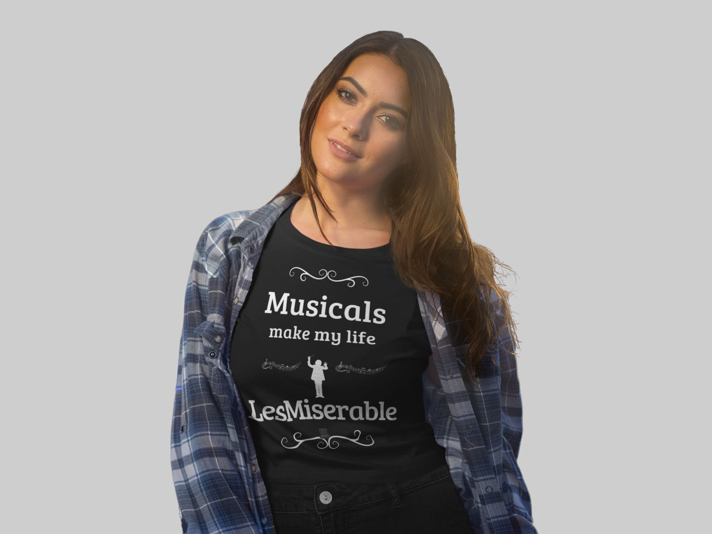 Women's Black Cropped T-shirt – "Musicals Make My Life LesMiserable"