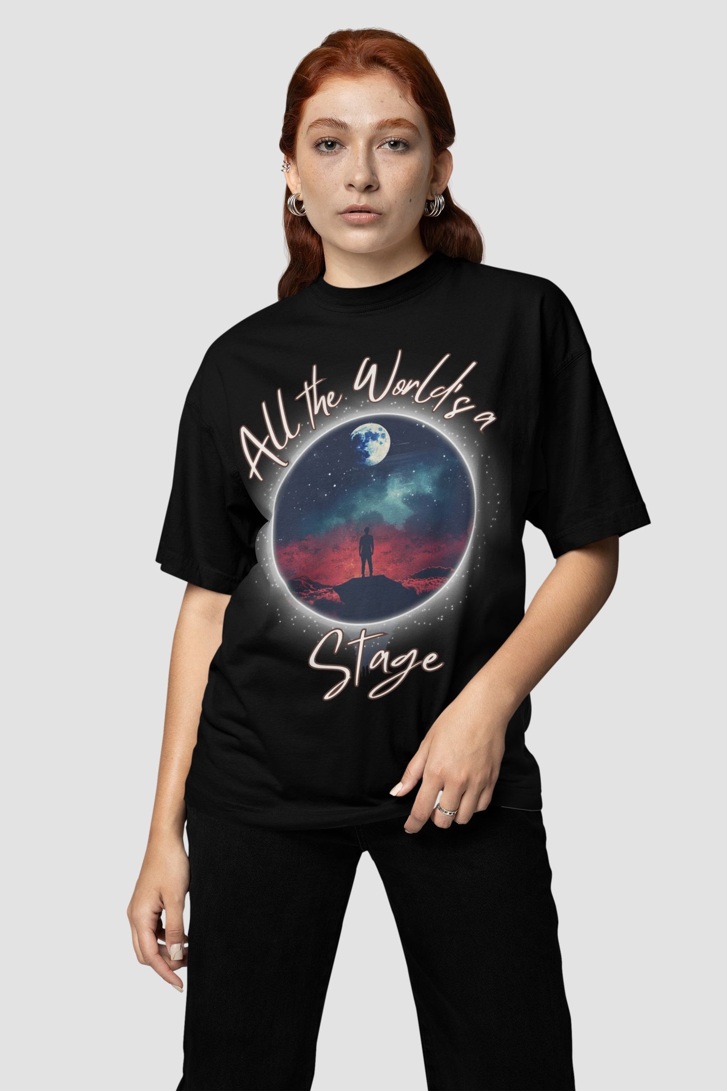 Men's "All the World Is A Stage" T-Shirt – Shakespeare & Theatre Unisex Design for Performers