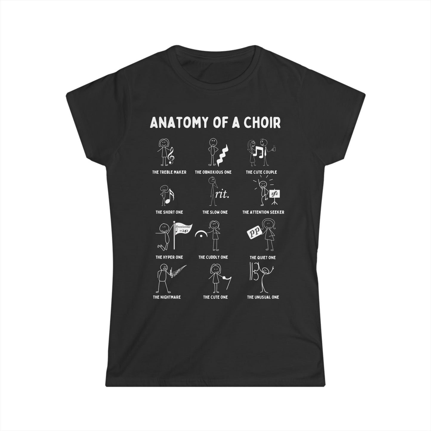 Women's Choir T-Shirt – Funny 'Anatomy of a Choir' Design for Singers & Theatre Fans