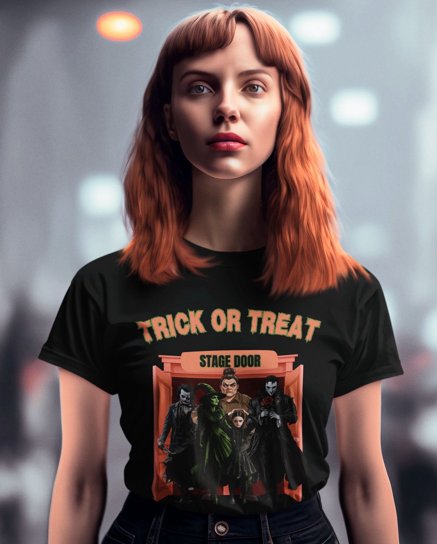 Trick or Treat Women’s T-Shirt – Theatre-Inspired Halloween Design