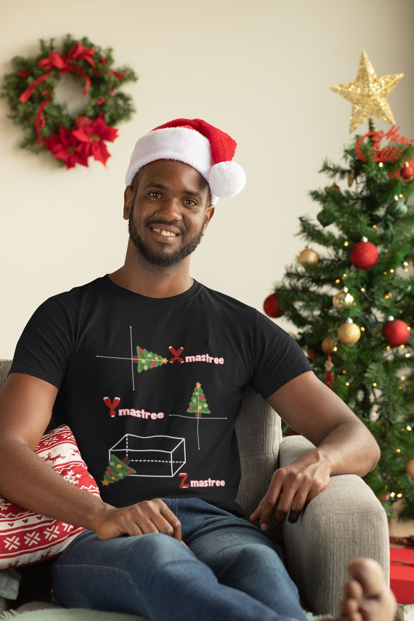 Men's XYZ-Mas Tree Christmas T-Shirt – Unisex Maths Design