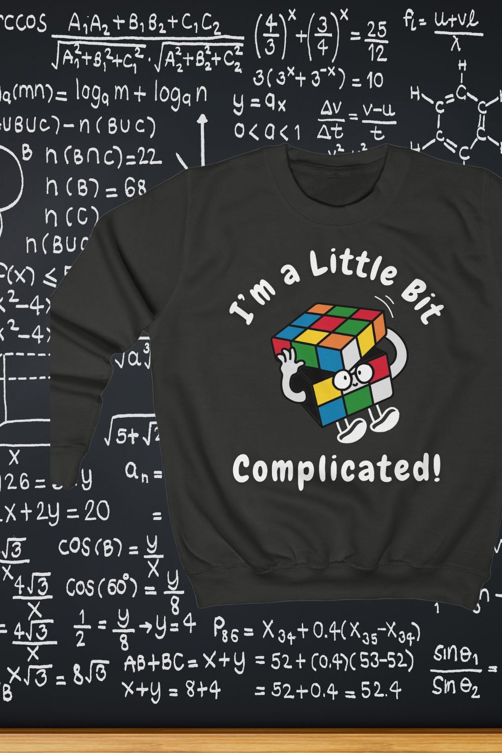 Kids’ “I’m a Little Bit… Complicated” Sweatshirt – Unisex Fit | Black, White, Grey, Royal | Confident, Colourful & Clever