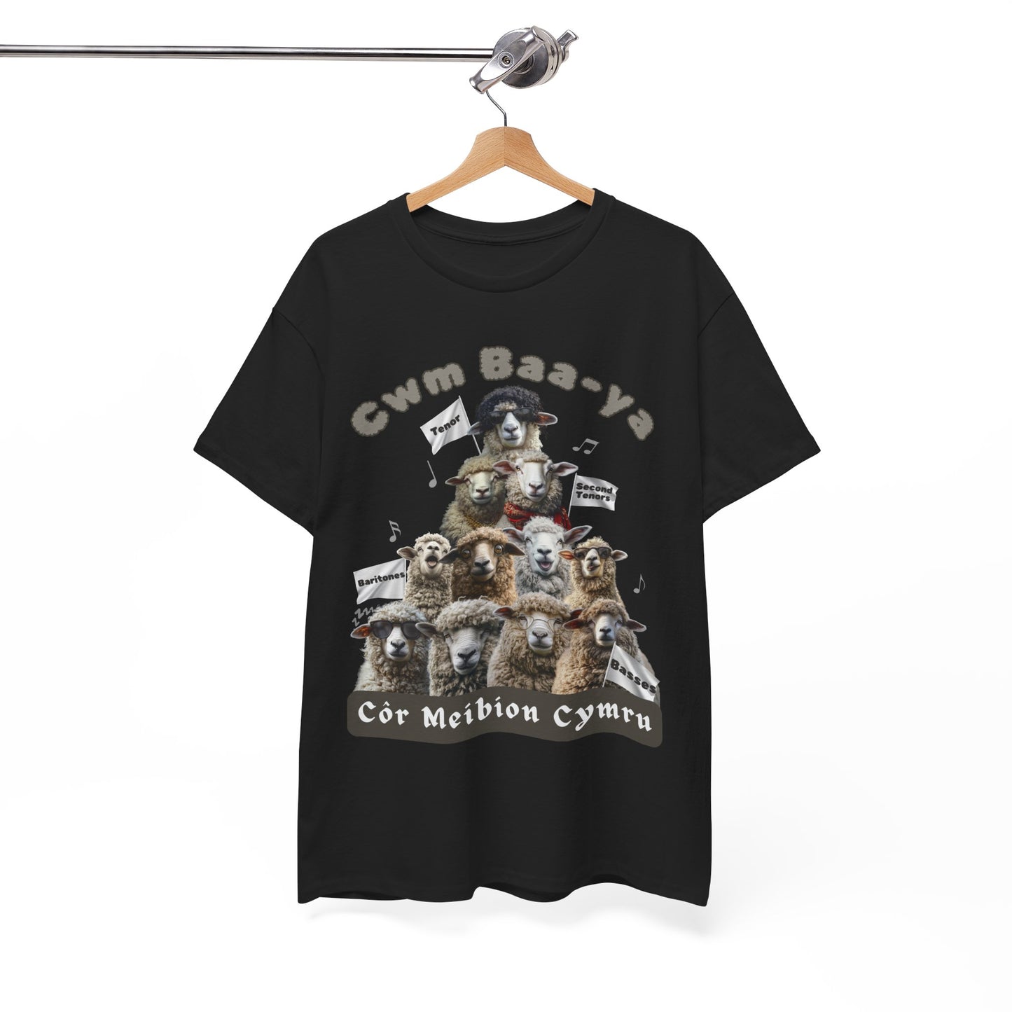 Cwm Baa-ya Welsh Male Voice Choir T-Shirt | Côr Meibion Cymru | Men’s Humour T-Shirt