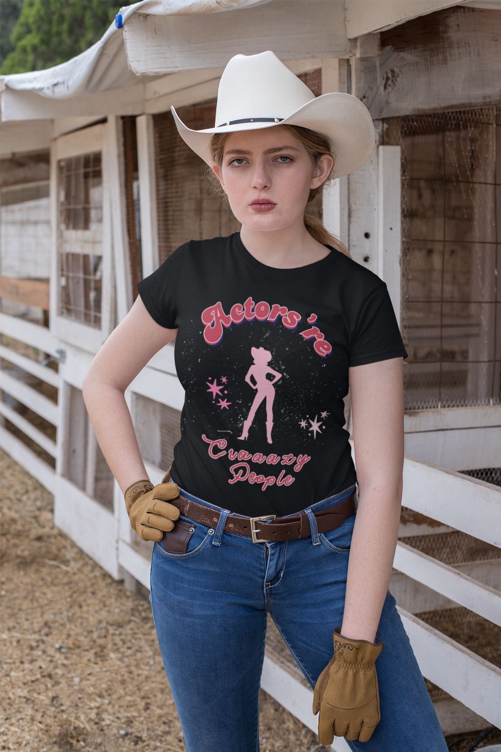 Women’s "Actors're Craaazy People" T-Shirt – Cowgirl Silhouette Design