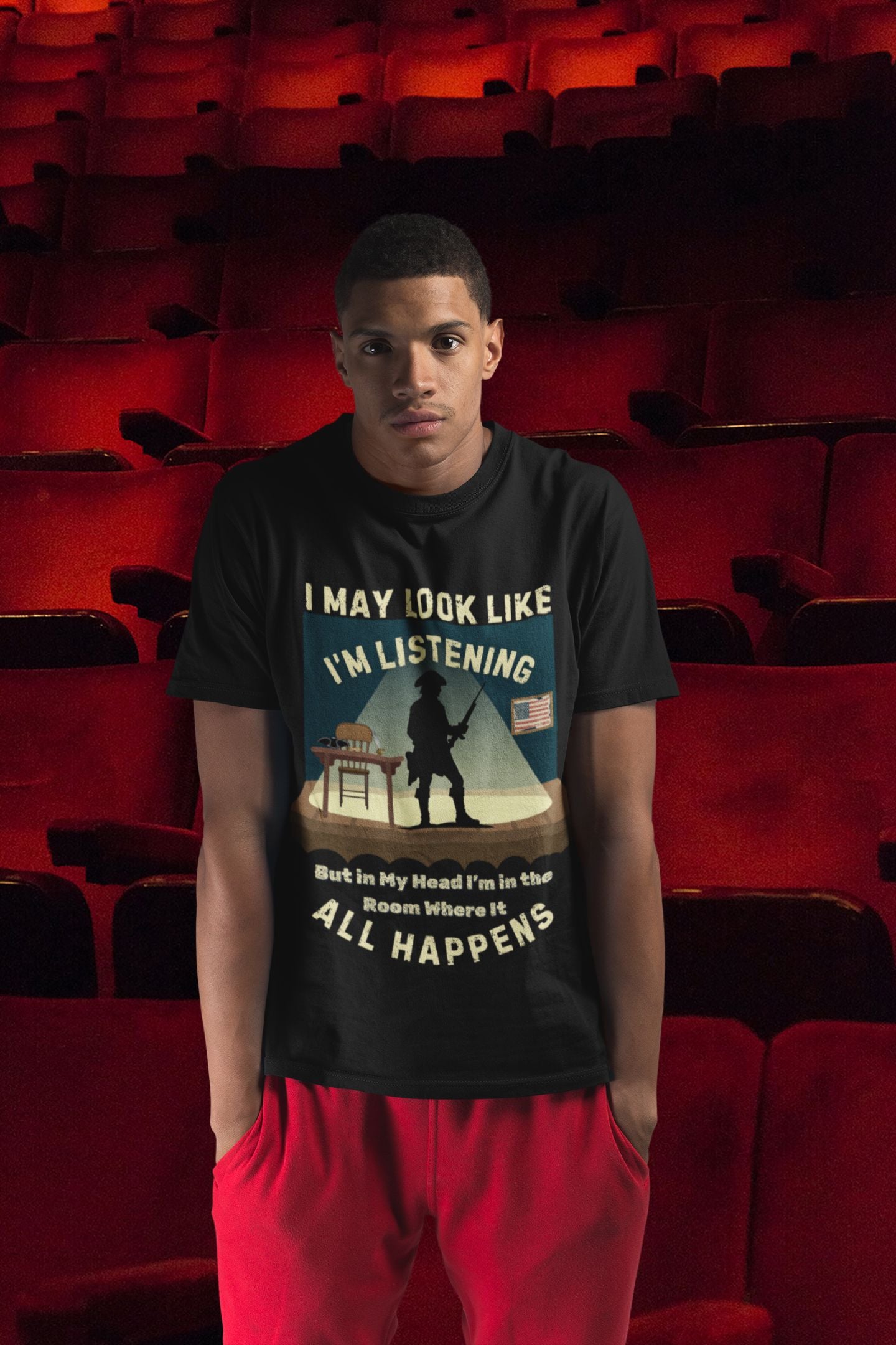 Men’s Theatre T-Shirt – "In the Room Where It Happens" Unisex Design