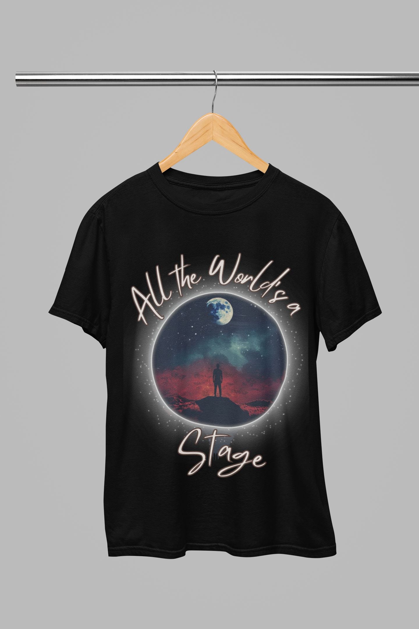 Men's "All the World Is A Stage" T-Shirt – Shakespeare & Theatre Unisex Design for Performers