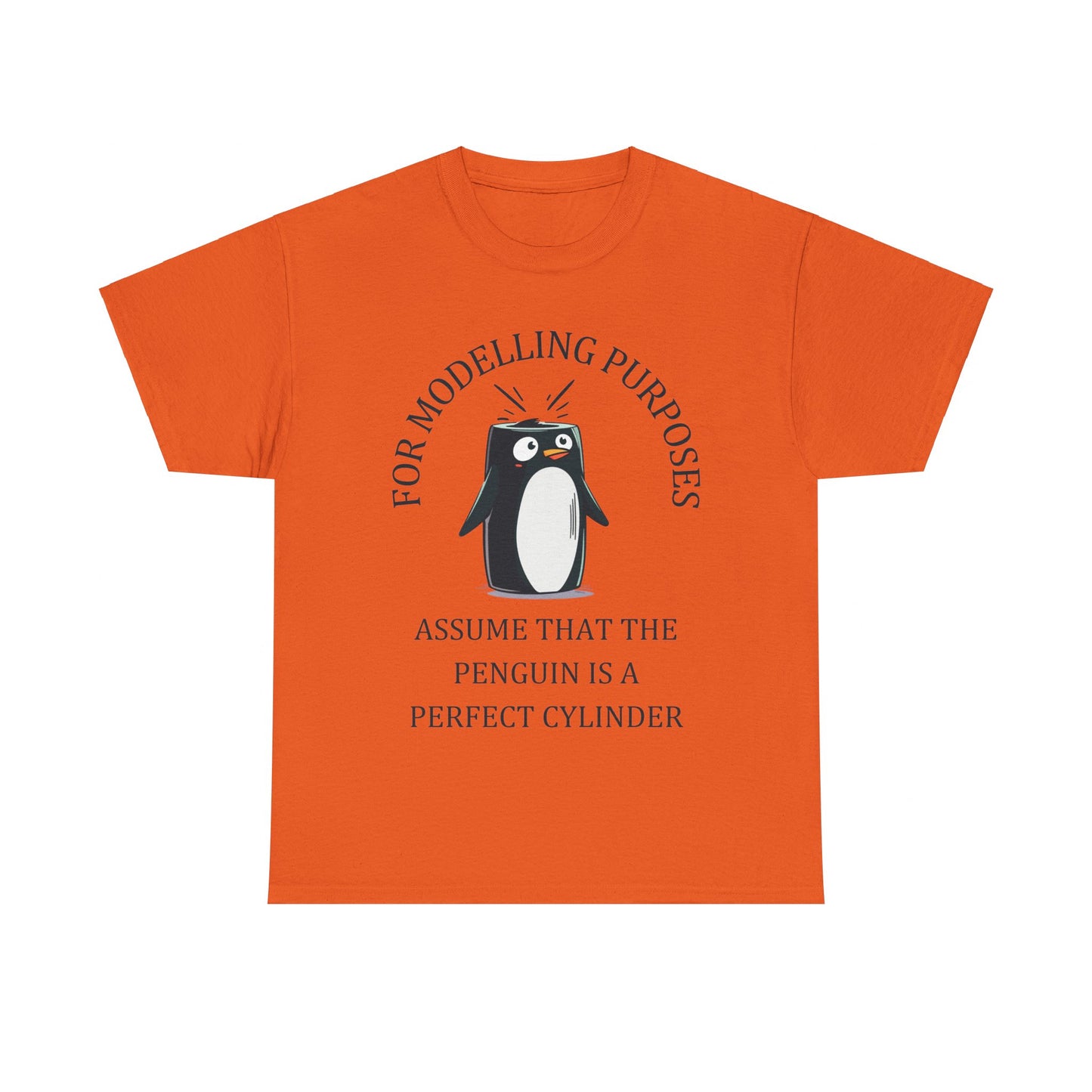"Perfect Cylinder Penguin" Men's Unisex Maths T-Shirt – Fun & Quirky Design