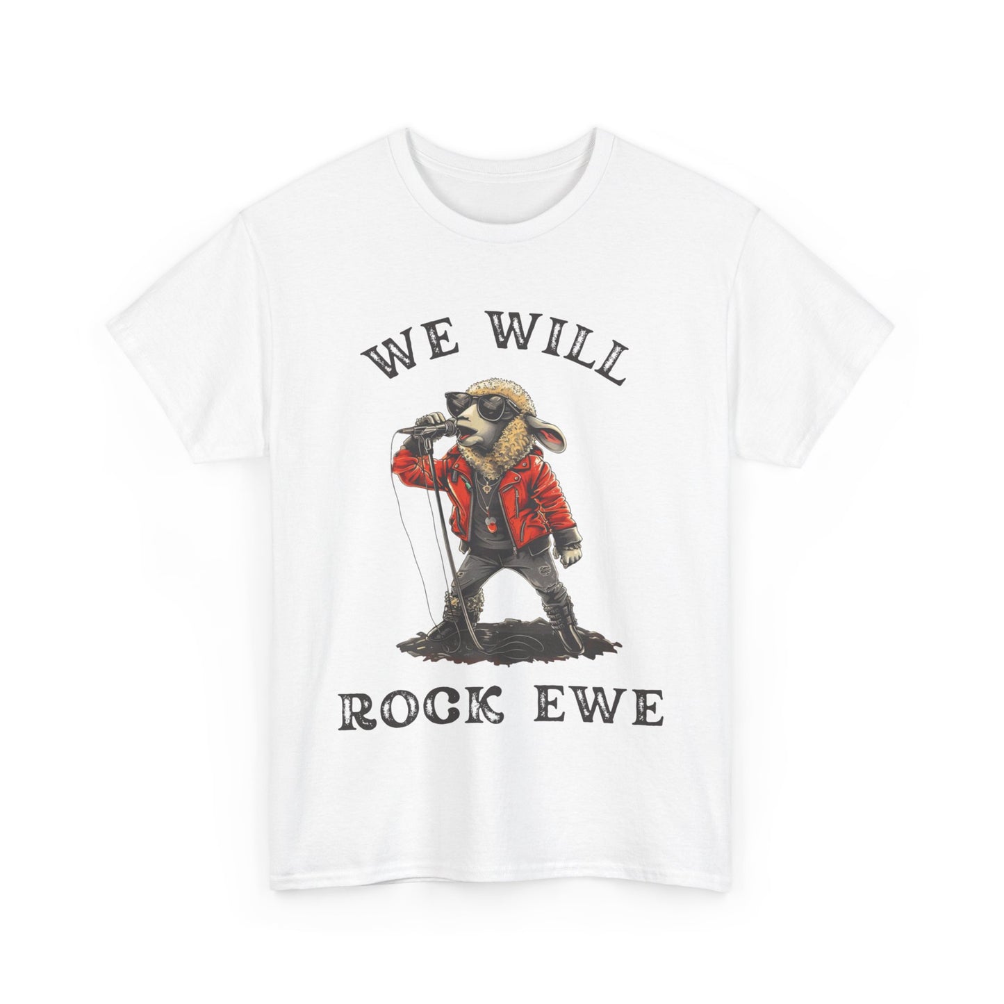 Men’s “We Will Rock Ewe” Unisex T-Shirt – Fun Rock ‘n’ Roll Design