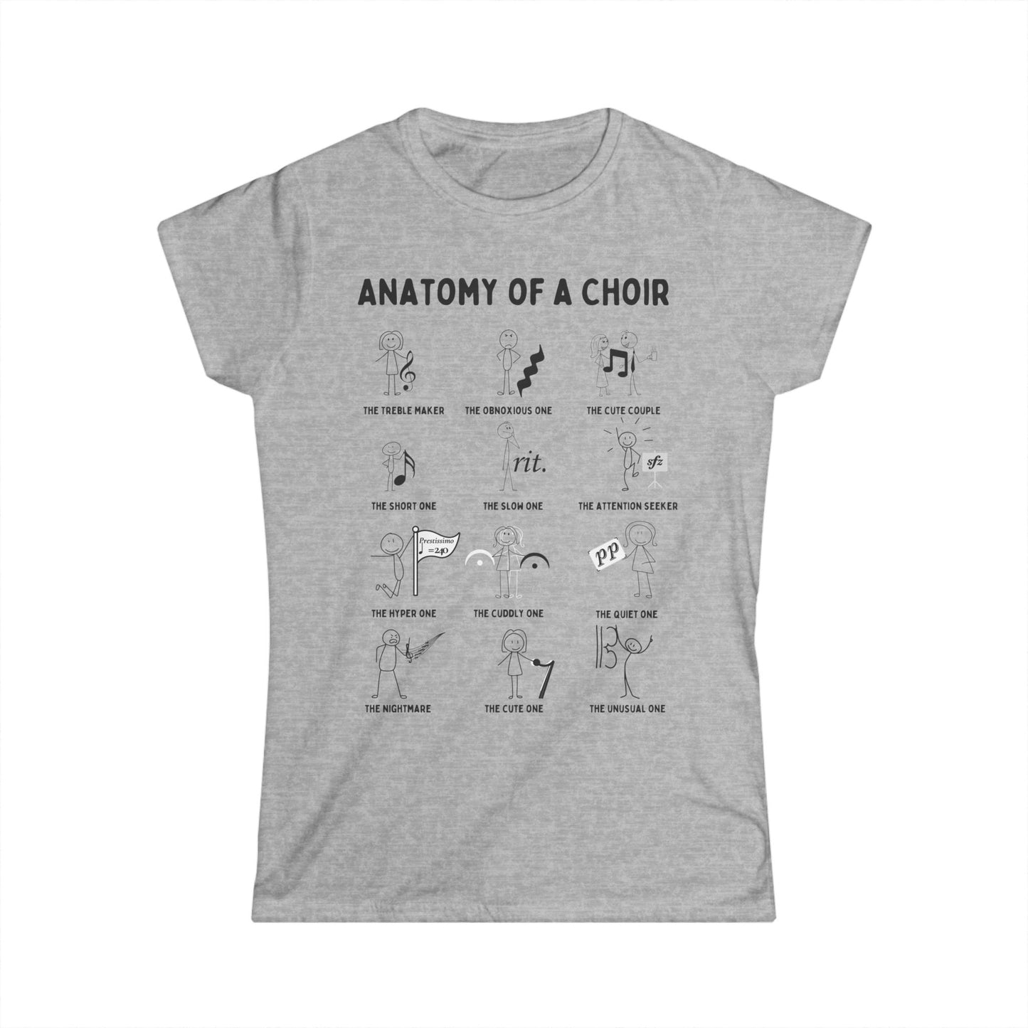 Women's Choir T-Shirt – Funny 'Anatomy of a Choir' Design for Singers & Theatre Fans