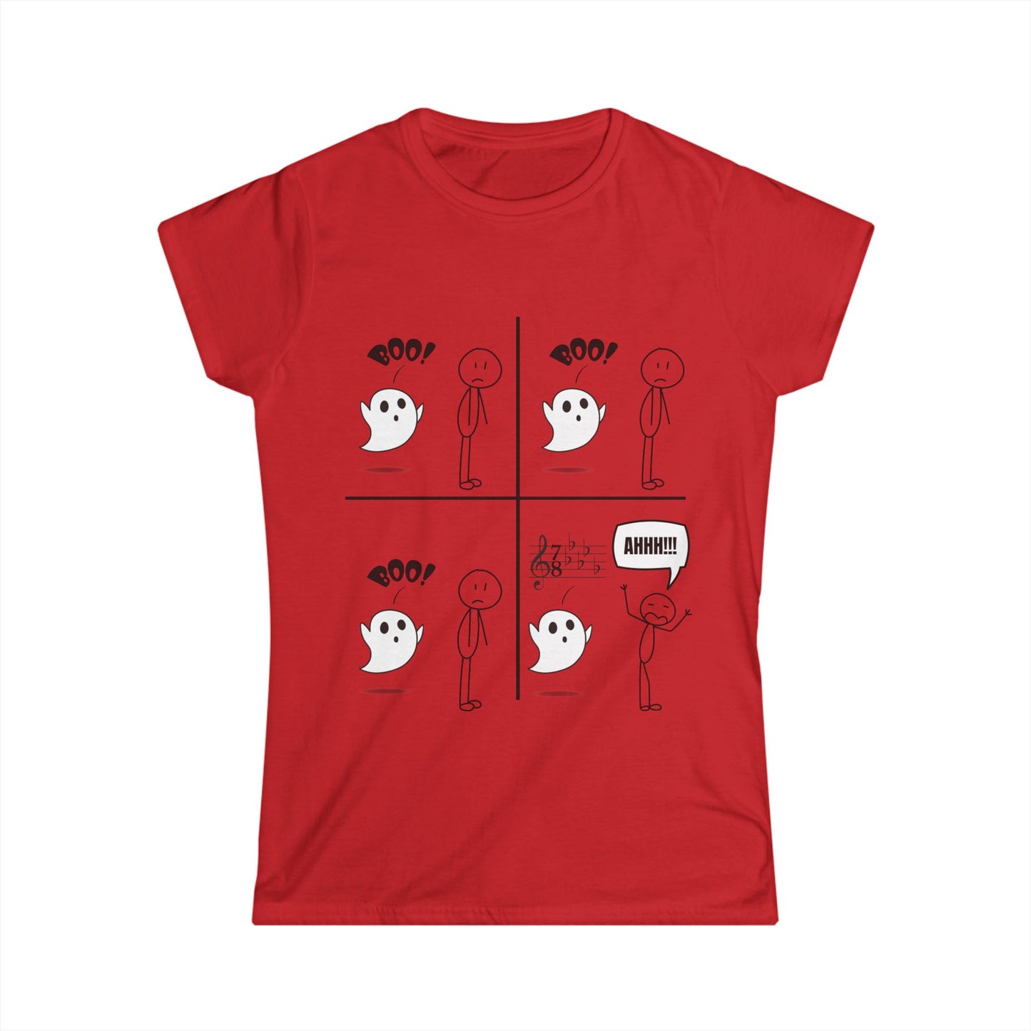Scary Time Signatures Women’s T-Shirt – Terrifying Music Theory Design
