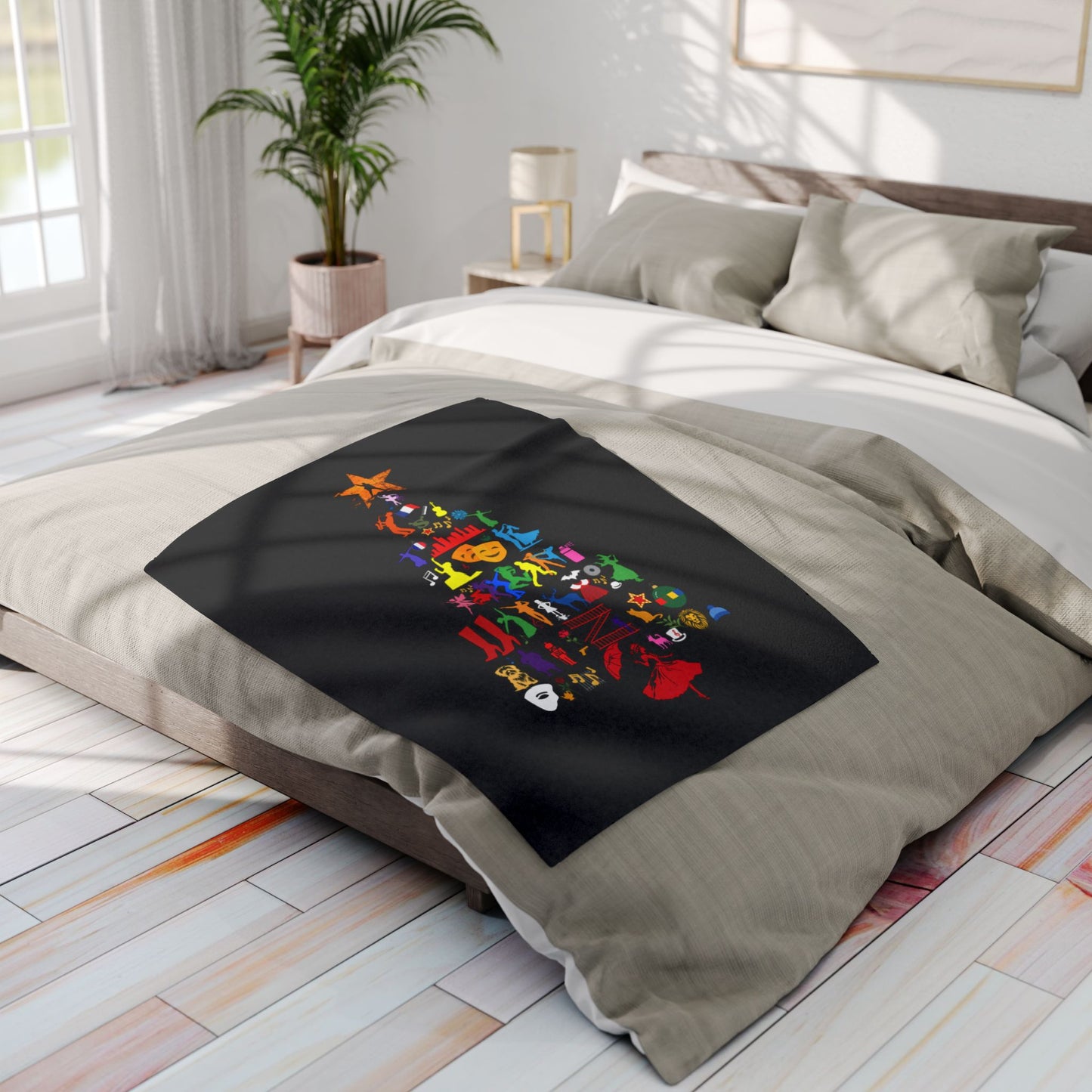 Musical Theatre Tree Fleece Blanket – Festive & Cosy Christmas Theatre-Inspired Design