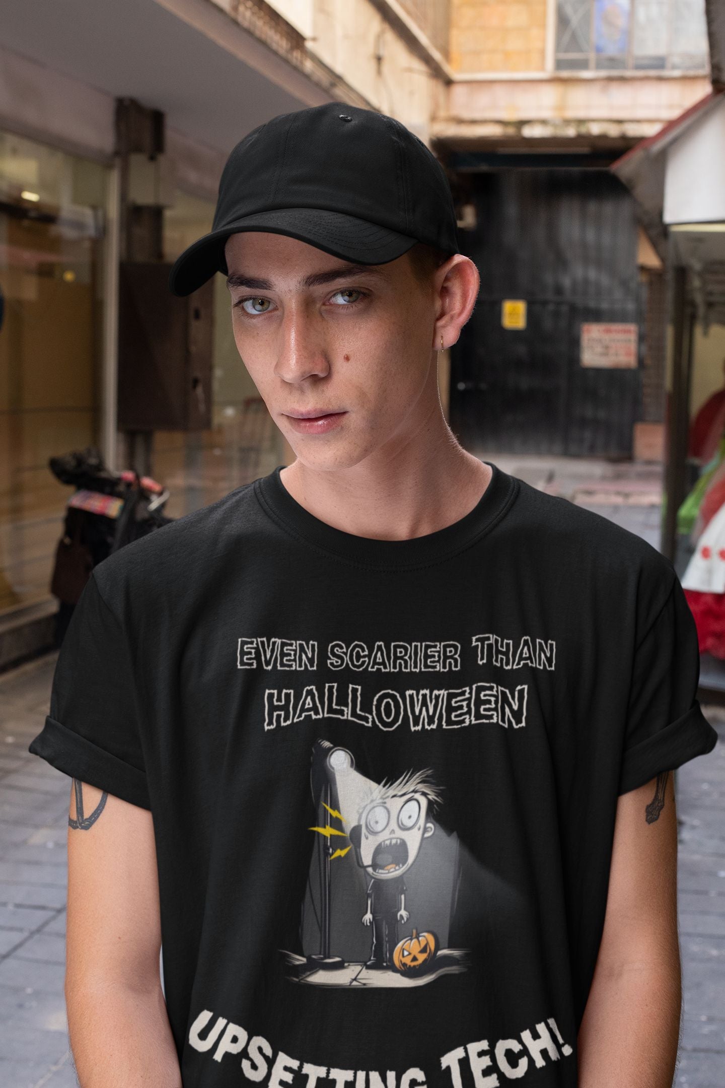 Even Scarier Than Halloween- Upsetting Tech - Men’s T-Shirt – Unisex Design for Theatre Lovers