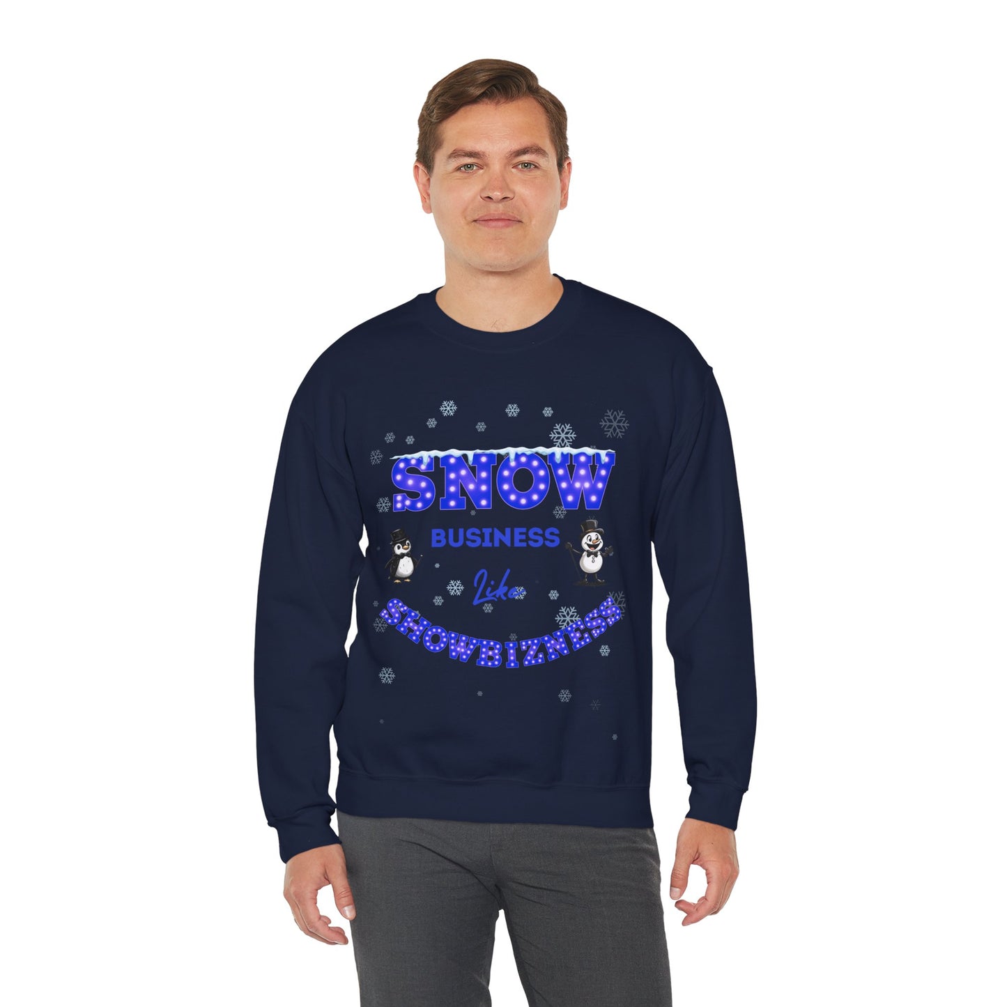 Men's Navy Showbiz Christmas Sweatshirt – Festive & Cosy