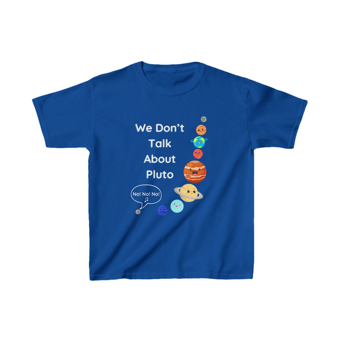 We Don't Care About Pluto Kids' T-Shirt - Fun Solar System Design for STEM Enthusiasts