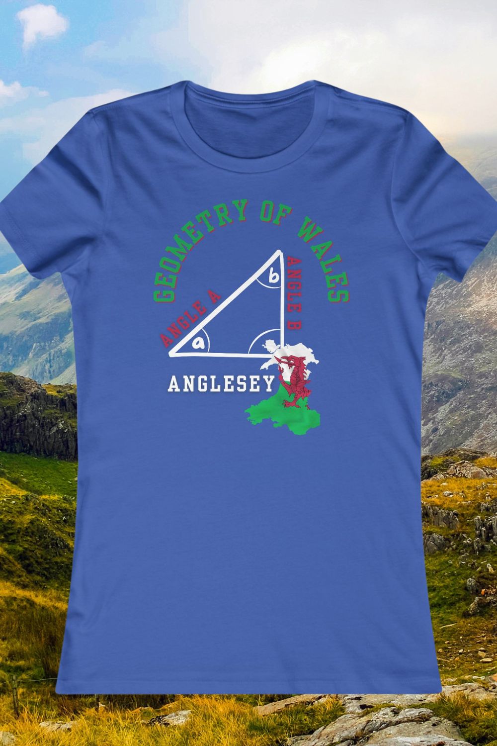Angle A + Angle B = Anglesey Women’s Fitted T-Shirt – Welsh Maths Gift