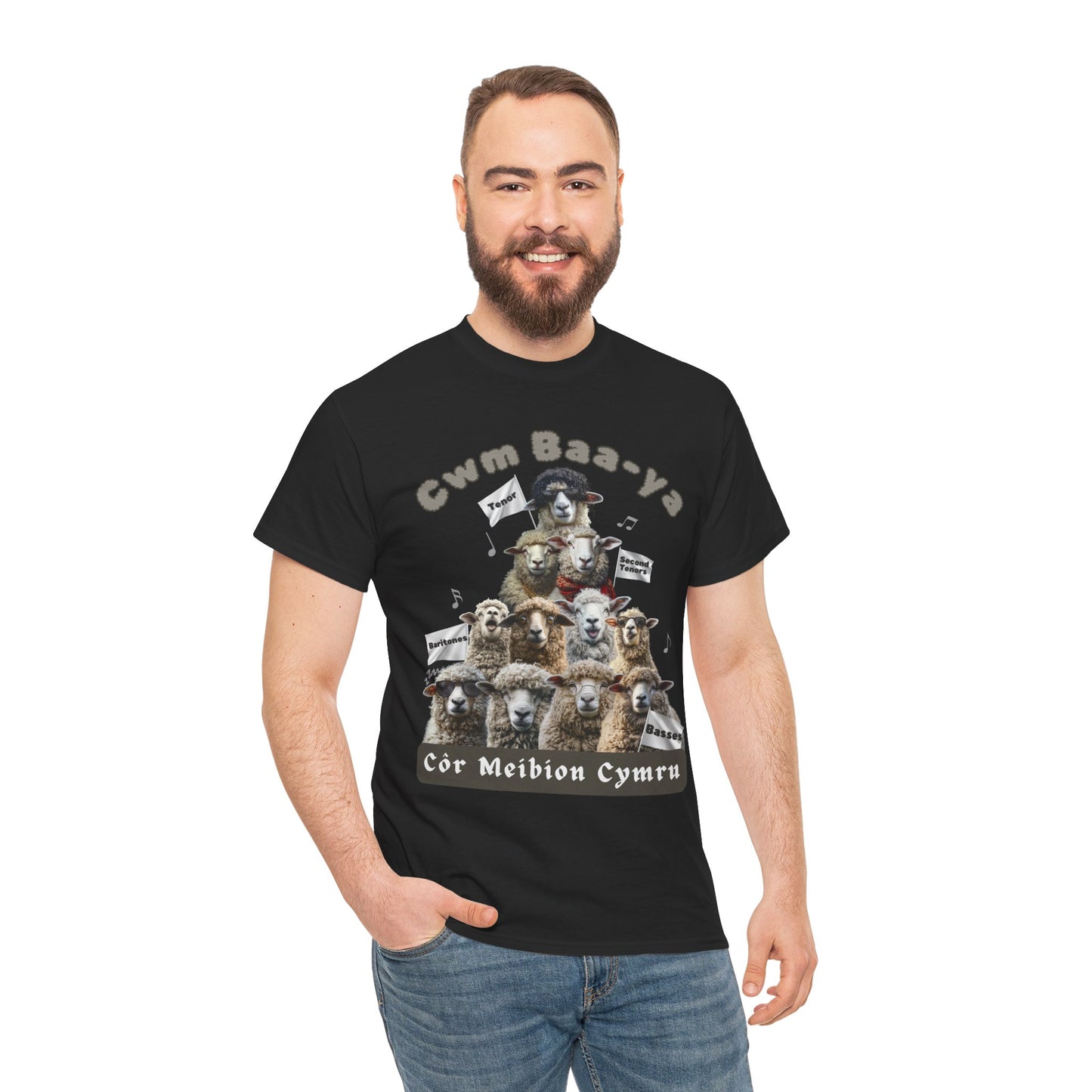 Cwm Baa-ya Welsh Male Voice Choir T-Shirt | Côr Meibion Cymru | Men’s Humour T-Shirt
