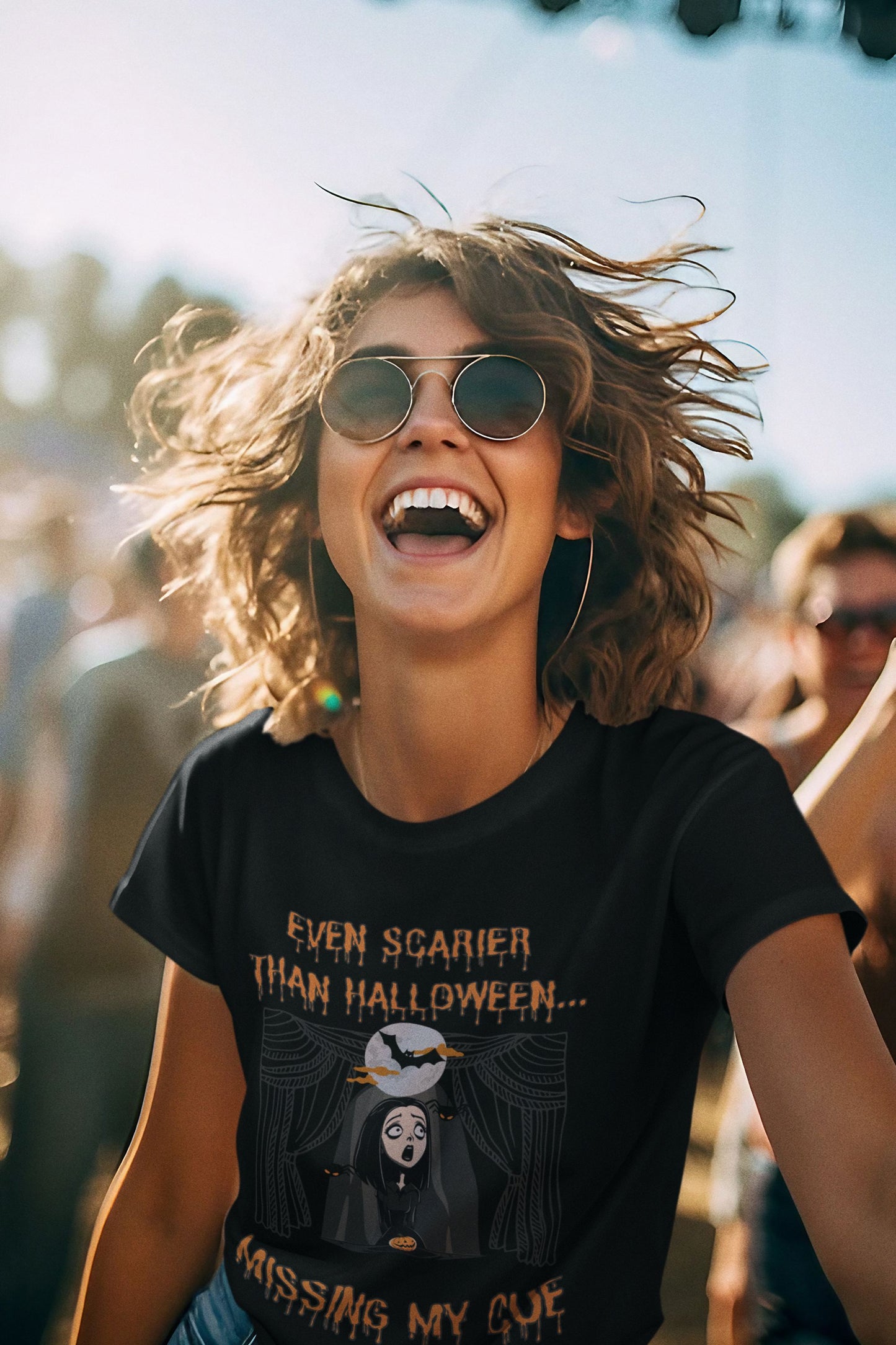 Missing My Cue Women's T-shirt – Fun Stage Fright Design for Theatre Lovers | Available in Black