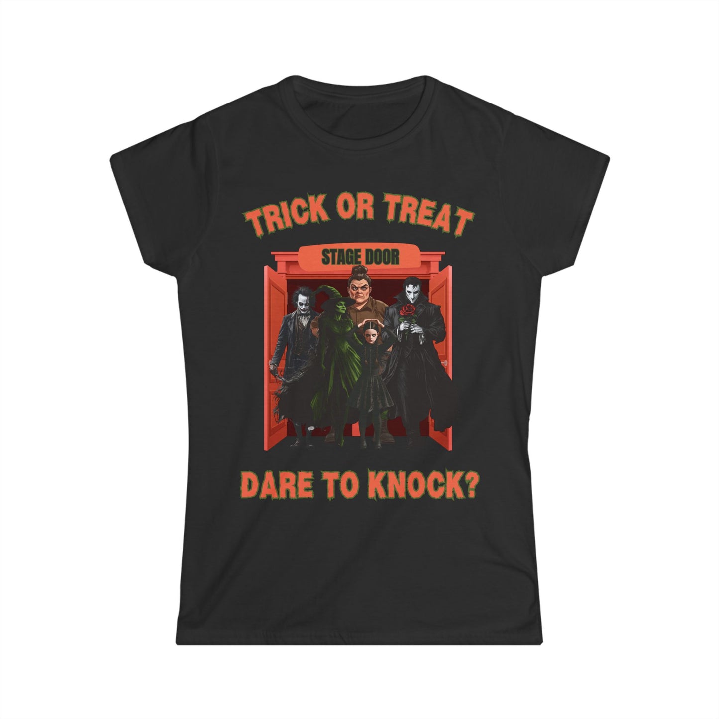 Trick or Treat Women’s T-Shirt – Theatre-Inspired Halloween Design