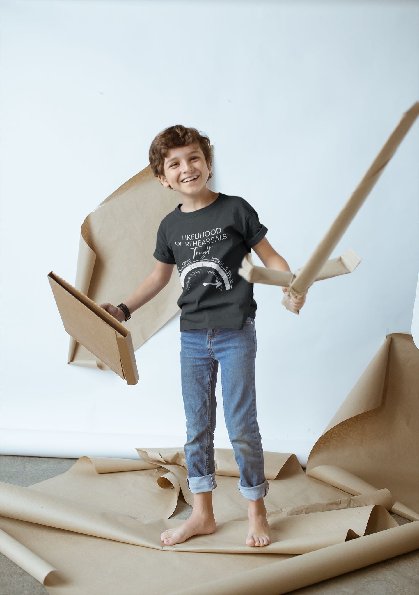 Theatre Ready: 'Likelihood of Rehearsals Tonight' Kids T-shirt