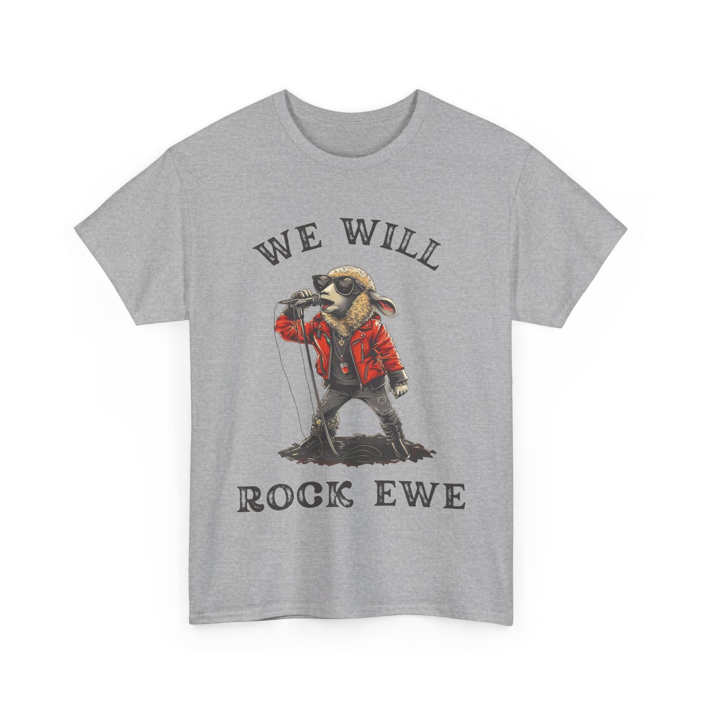Men’s “We Will Rock Ewe” Unisex T-Shirt – Fun Rock ‘n’ Roll Design