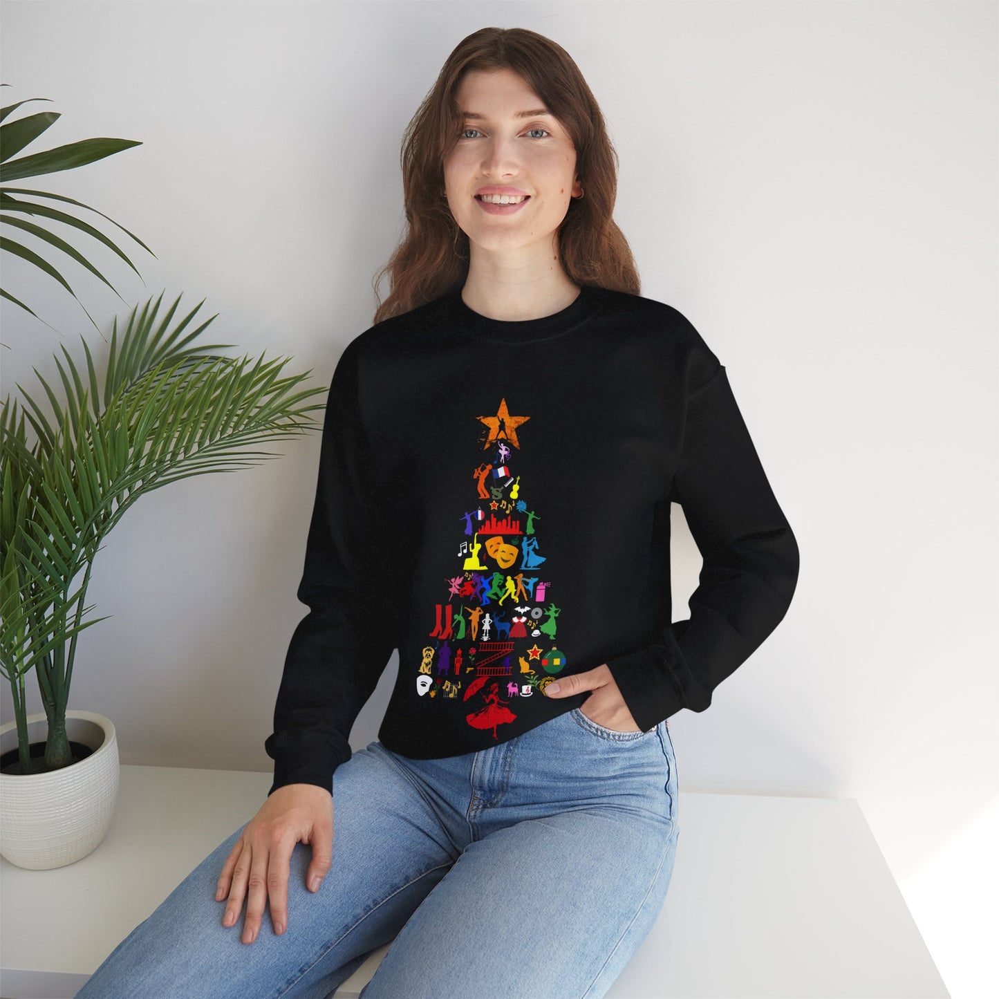 Women's Musical Theatre Christmas tree Sweatshirt – Cosy Unisex Design for Festive Fans