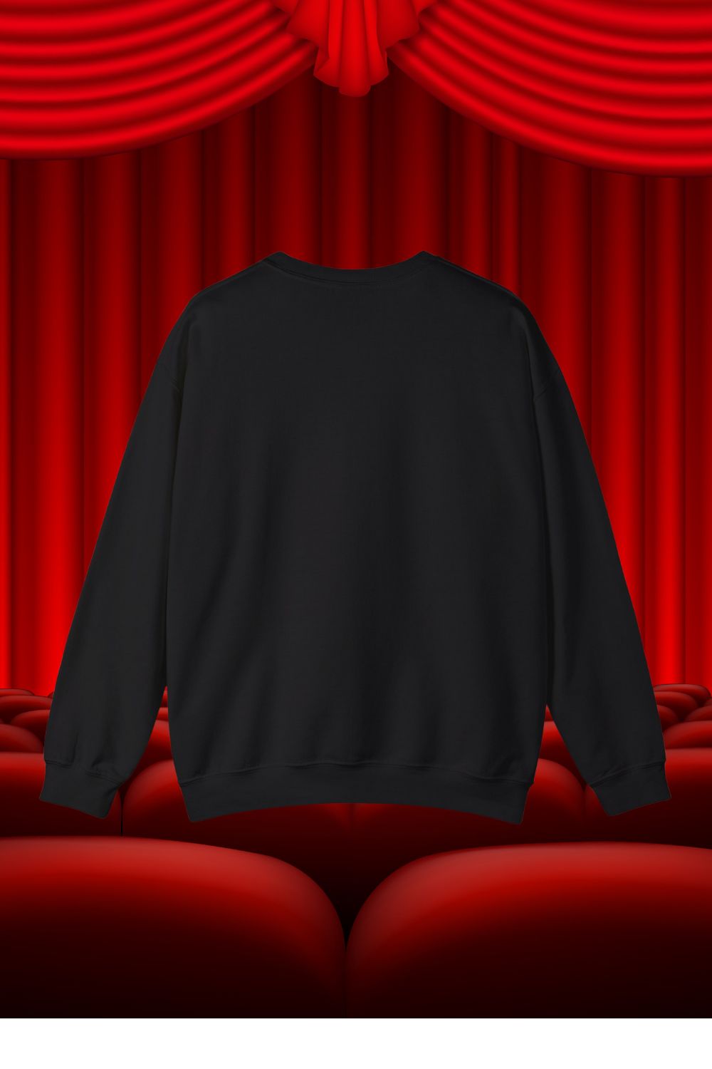 Women’s “World Off. Theatre On.” Stage Black Sweatshirt (Unisex Fit) – For Theatre Lovers Who Escape the Ordinary