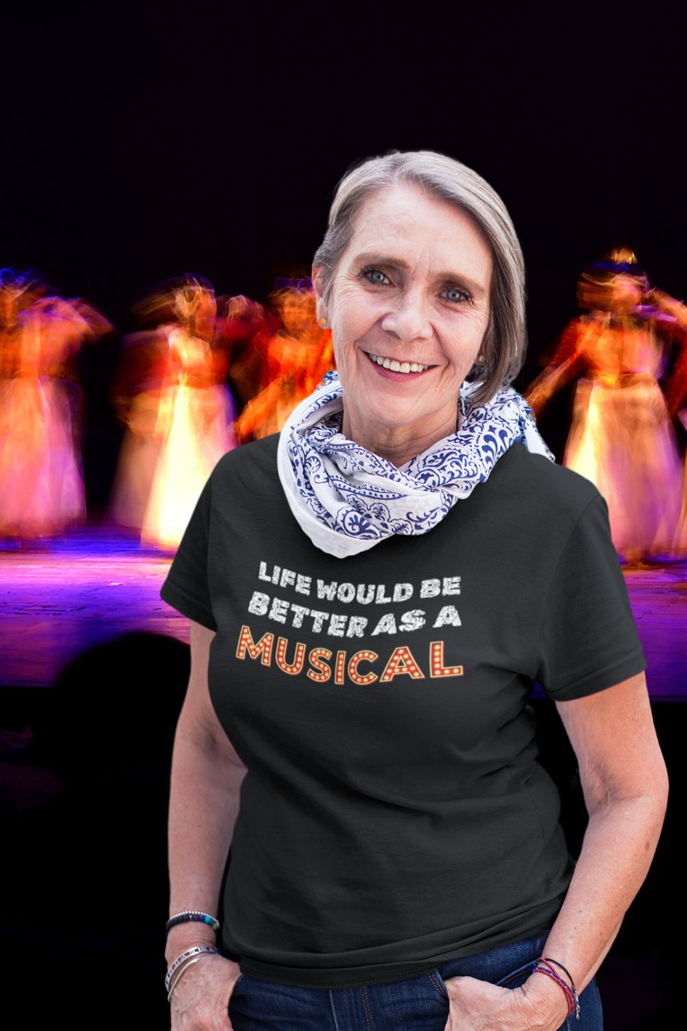 "Life Would Be Better as a Musical" Women’s Fitted Theatre T-Shirt – Black | Musical Fan Gift