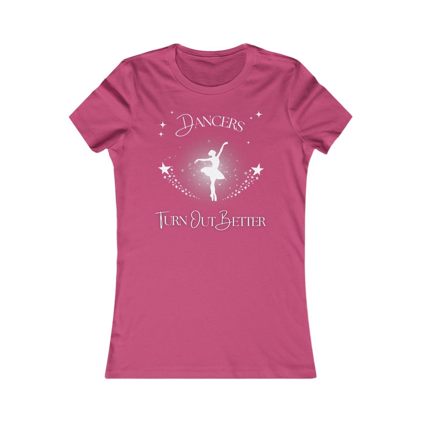 Dancers Turn Out Better – Women’s Dance T-Shirt with Ballet Dancer Silhouette (Slim Fit)