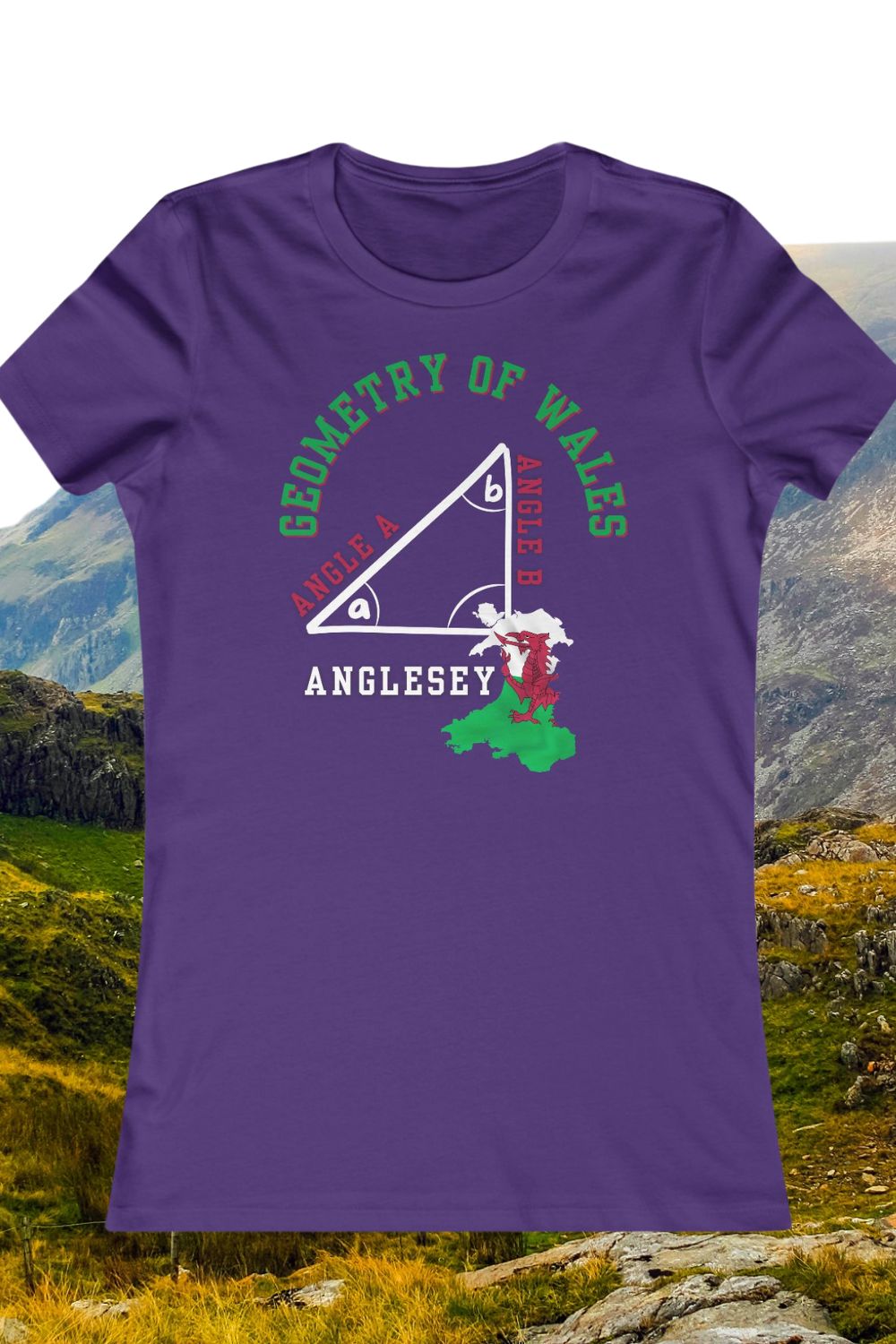 Angle A + Angle B = Anglesey Women’s Fitted T-Shirt – Welsh Maths Gift