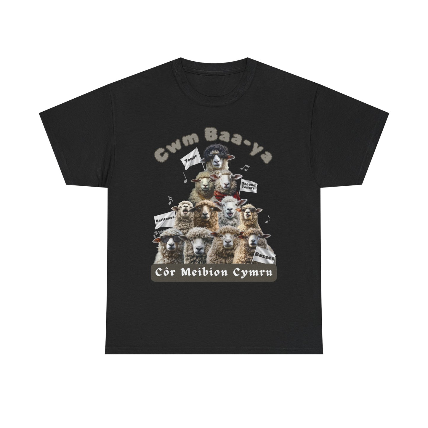 Cwm Baa-ya Welsh Male Voice Choir T-Shirt | Côr Meibion Cymru | Men’s Humour T-Shirt