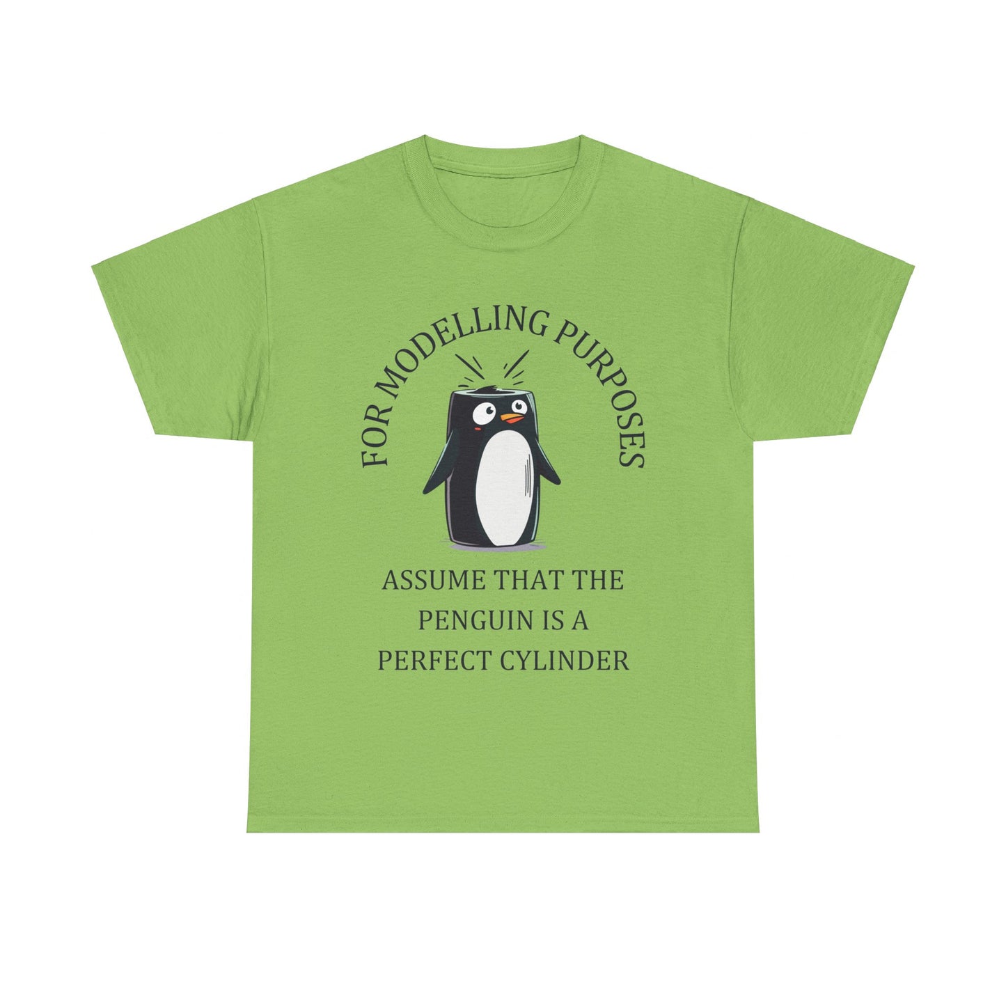 "Perfect Cylinder Penguin" Men's Unisex Maths T-Shirt – Fun & Quirky Design