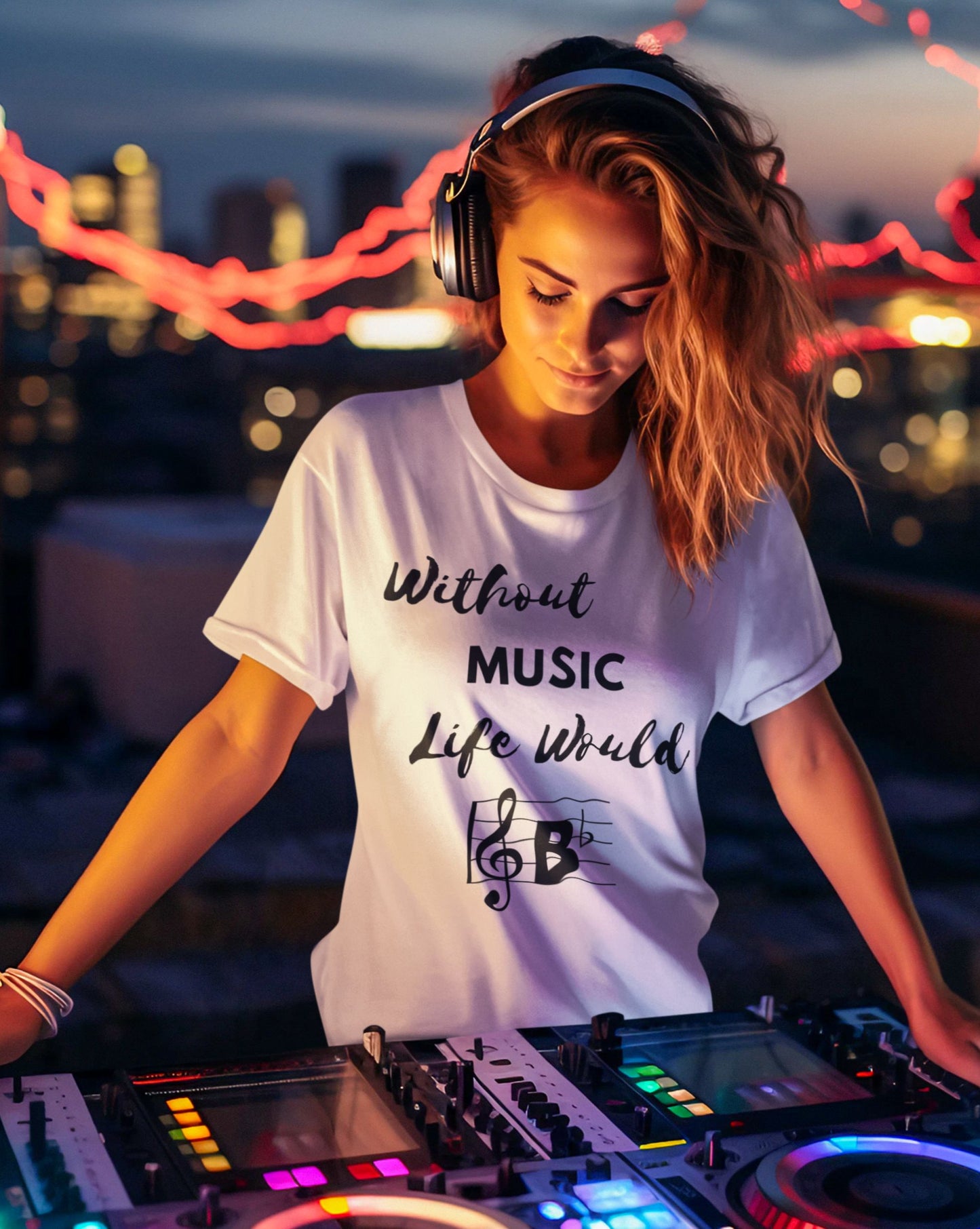 "Without Music, Life Would B♭" Men's- Unisex T-Shirt