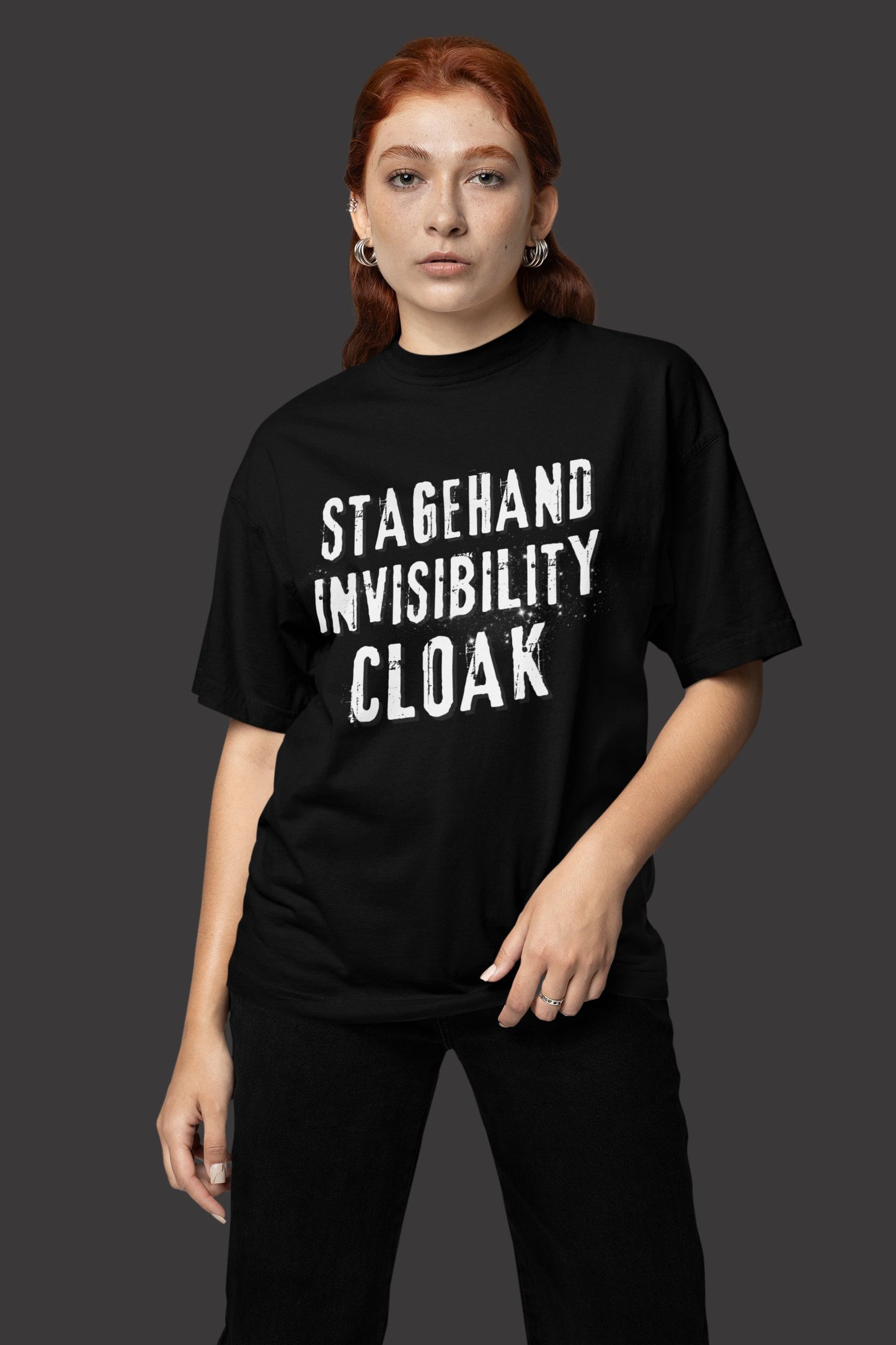 Stagehand Invisibility Cloak T-Shirt Inspired by the Unsung Heroes of Theatre.