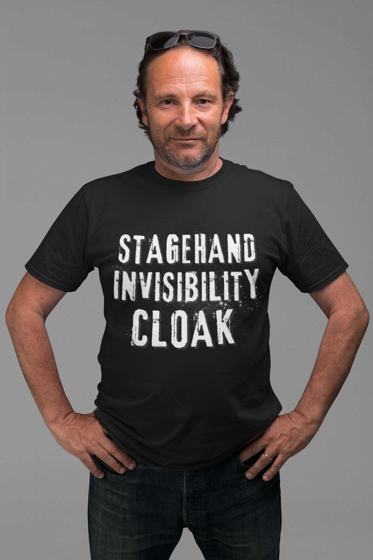 Stagehand Invisibility Cloak T-Shirt Inspired by the Unsung Heroes of Theatre.