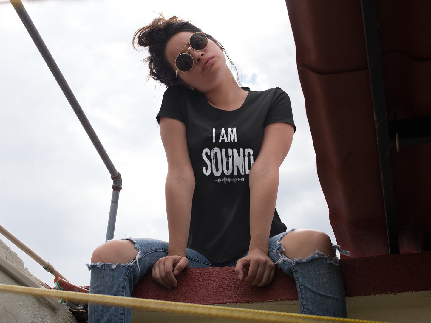 "I Am Sound" Women's Fitted Theatre Tech T-Shirt