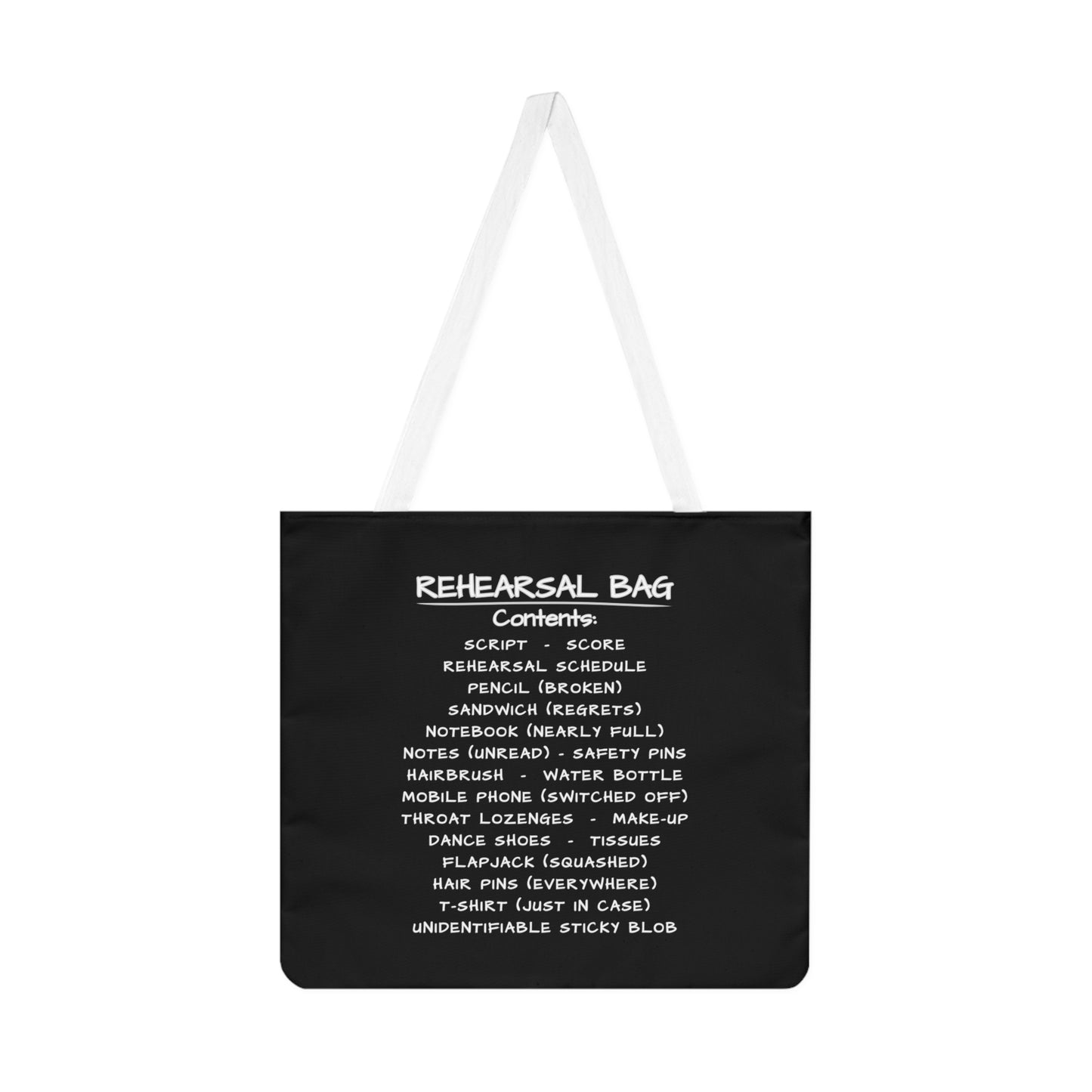 Rehearsal Bag Tote – Theatre Life Canvas Bag for Dancers, Actors & Creatives
