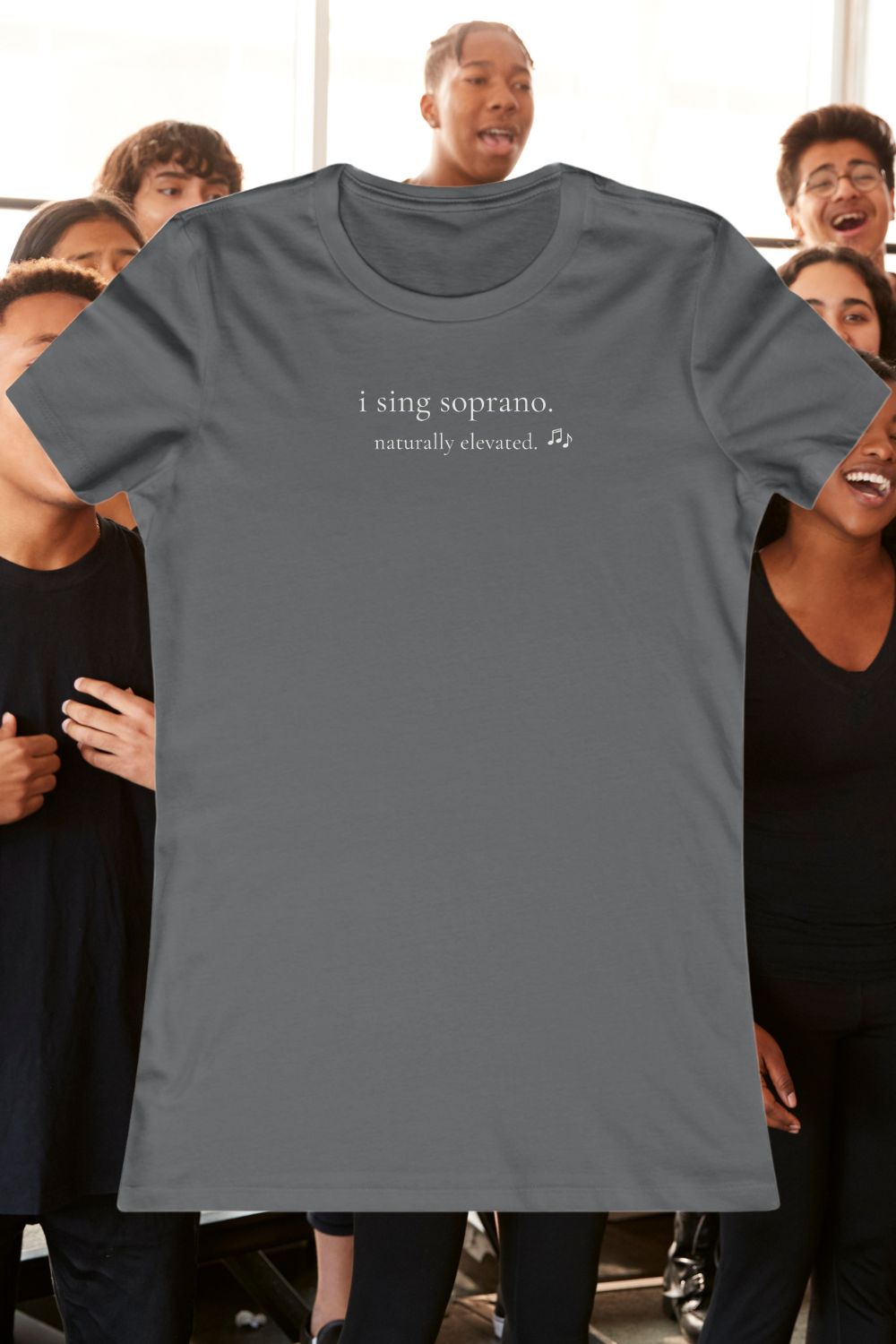 I Sing Soprano. Naturally Elevated. – Women’s Fitted Choir T-Shirt